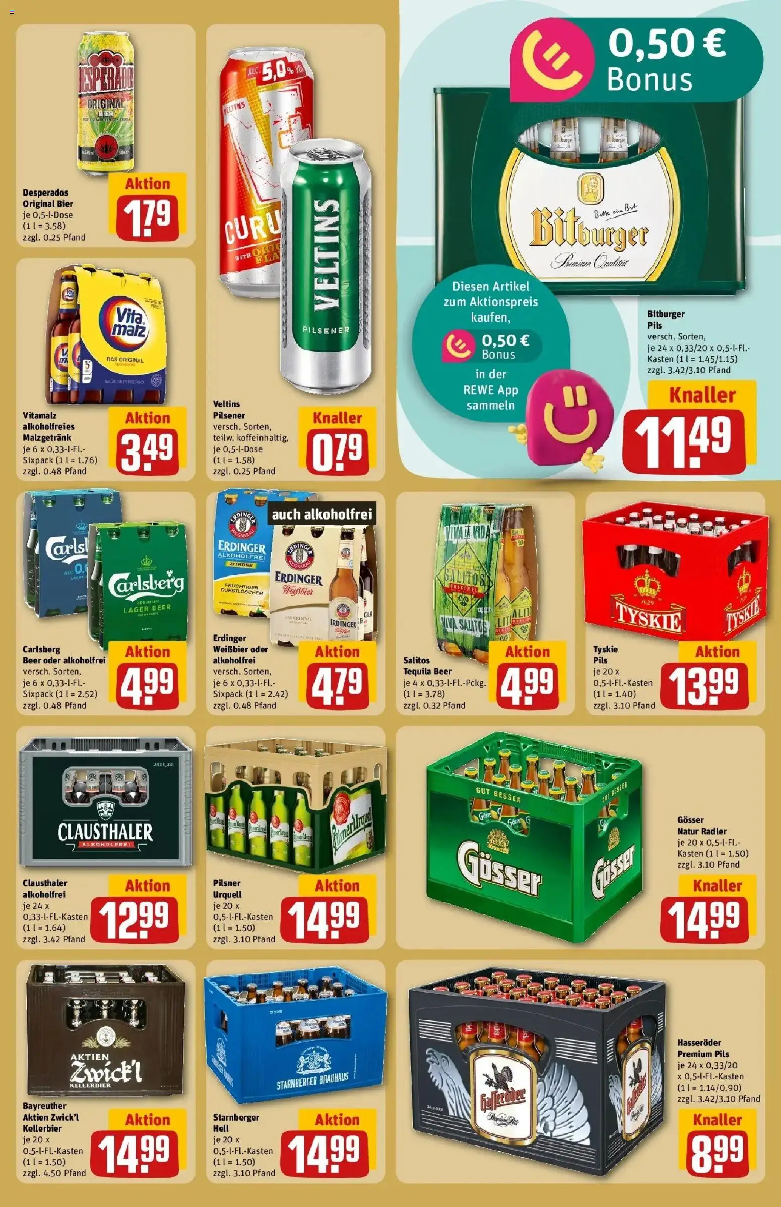 REWE Prospekt ab 05.10.2026 zum Blättern » Angebote | Seite: 23 | Produkte: Durstloscher, Tyskie, Weißbier, Desperados