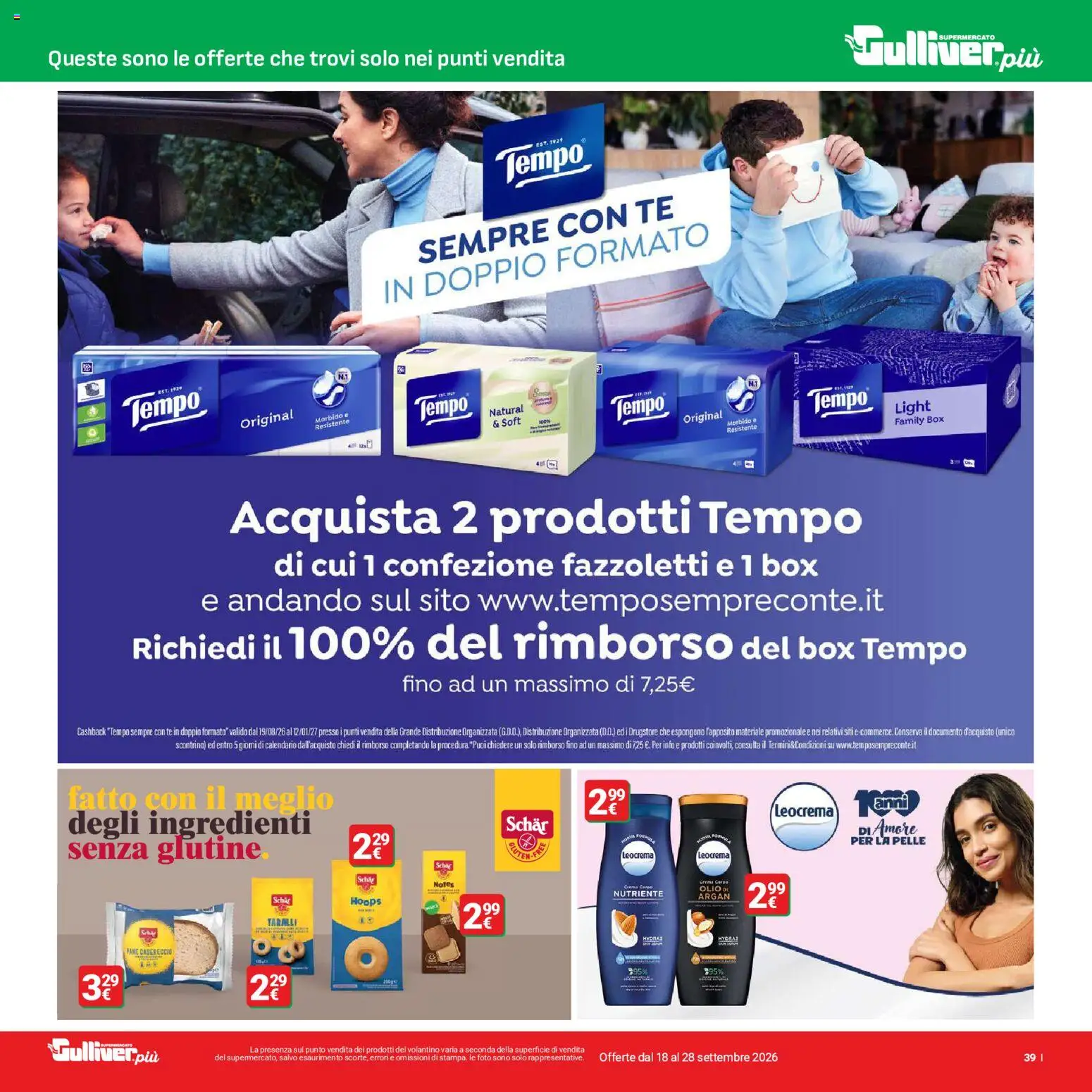 Volantino Gulliver del 18/09/2026 | Pagina: 39 | Prodotti: Pane, Tè, Olio, Ingredienti