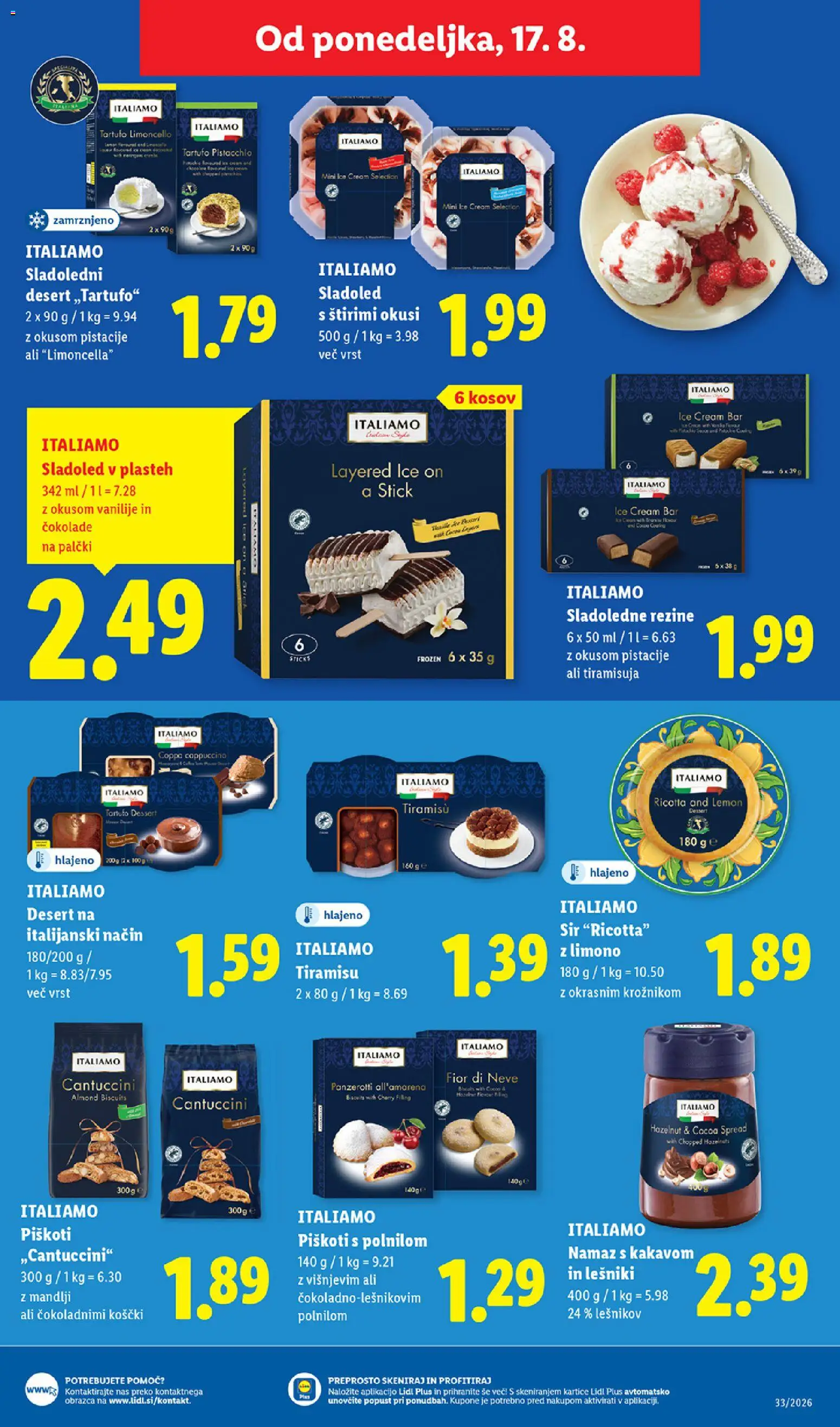 Novi Lidl katalog ponudbe – veljaven od 13.08.2026 | Stran: 51 | Izdelki: Mandlji, Pistacije, Piskoti, Sladoled