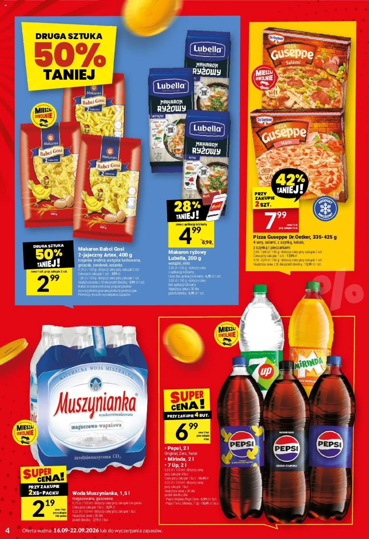 Twój Market gazetka od 16.09.2026 | Strona: 4 | Produkty: Woda mineralna, Szynka, Salami, Woda