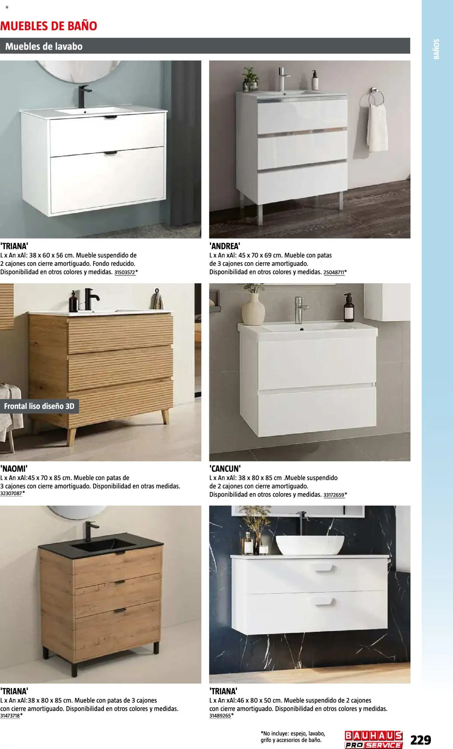 Bauhaus ProService │ válido desde el 11/05/2026 | Página: 229 | Productos: Muebles, Lavabo, Baño