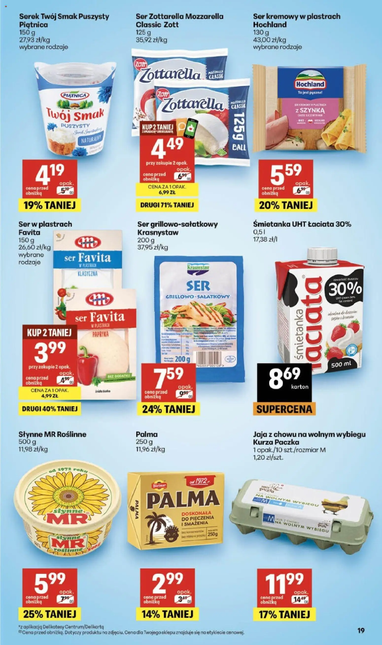 Delikatesy Centrum gazetka od 23.07.2026 | Strona: 19 | Produkty: Ser favita, Serek, Ser, Jaja