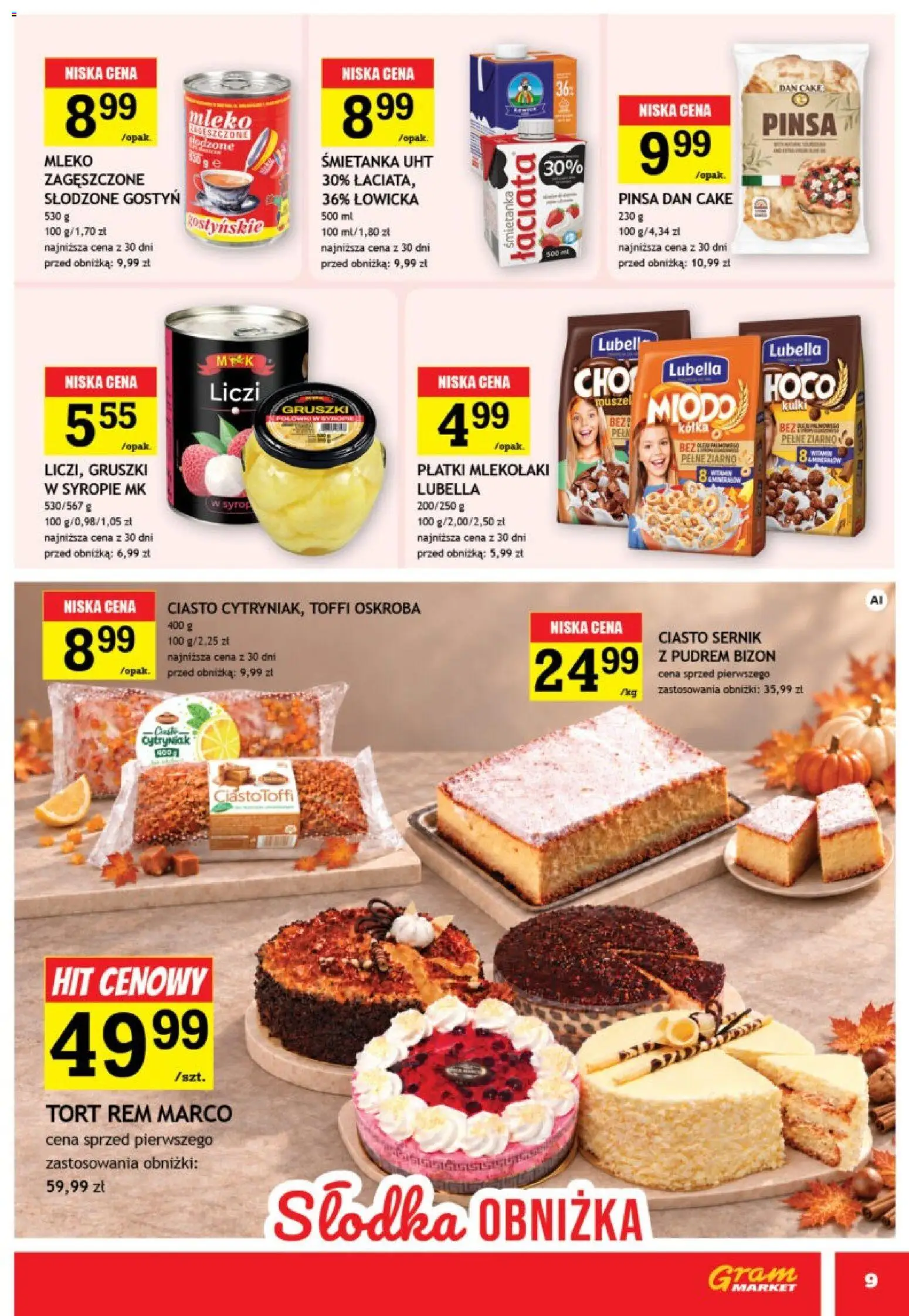 Gram Market gazetka od 14.10.2026 | Strona: 9 | Produkty: Syrop, Ciasto, Mleko, Pinsa