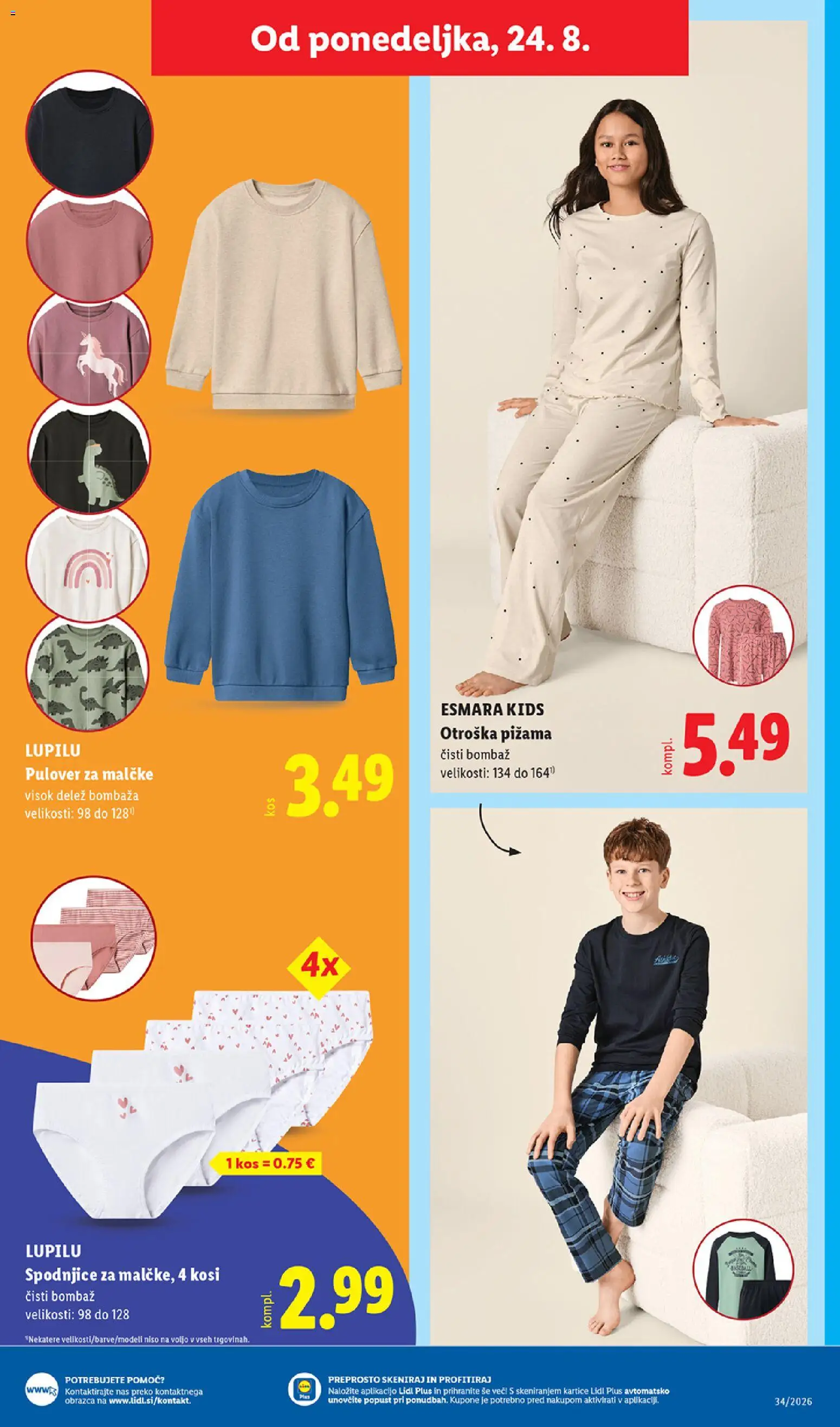 Novi Lidl katalog ponudbe – veljaven od 20.08.2026 | Stran: 57 | Izdelki: Pižama, Spodnjice, Kos, Pulover