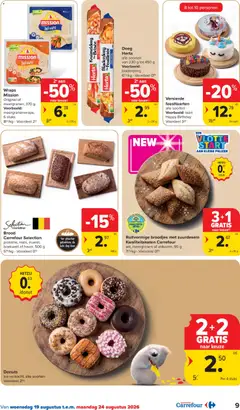 Donuts, los verkocht, alle soorten - Voorbeeld van een folder van Carrefour, geldig van 19/08/2026 | Pagina: 9