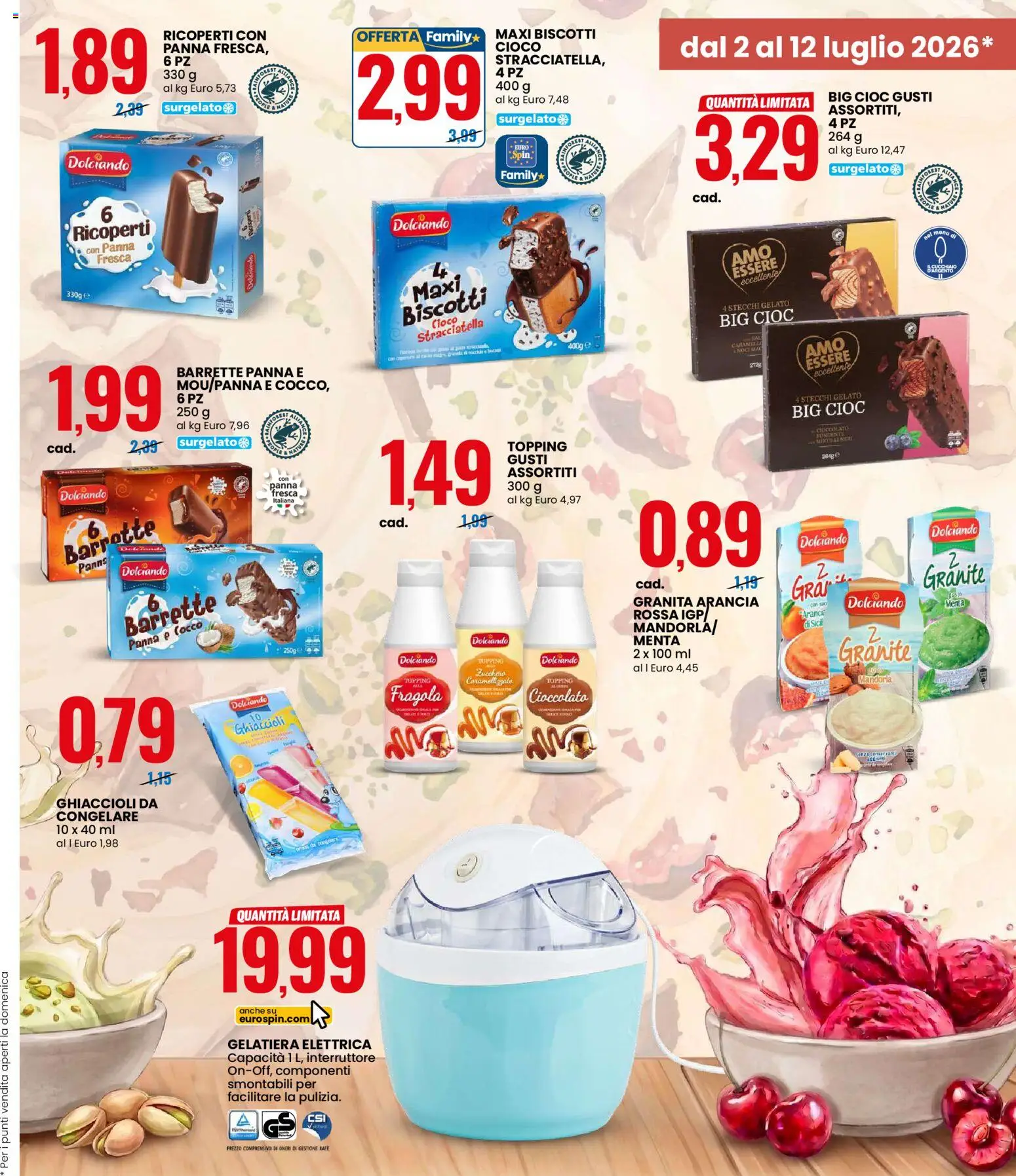 Volantino Eurospin del 02/07/2026 | Pagina: 11 | Prodotti: Cioccolato, Gelato, Cocco, Stracciatella