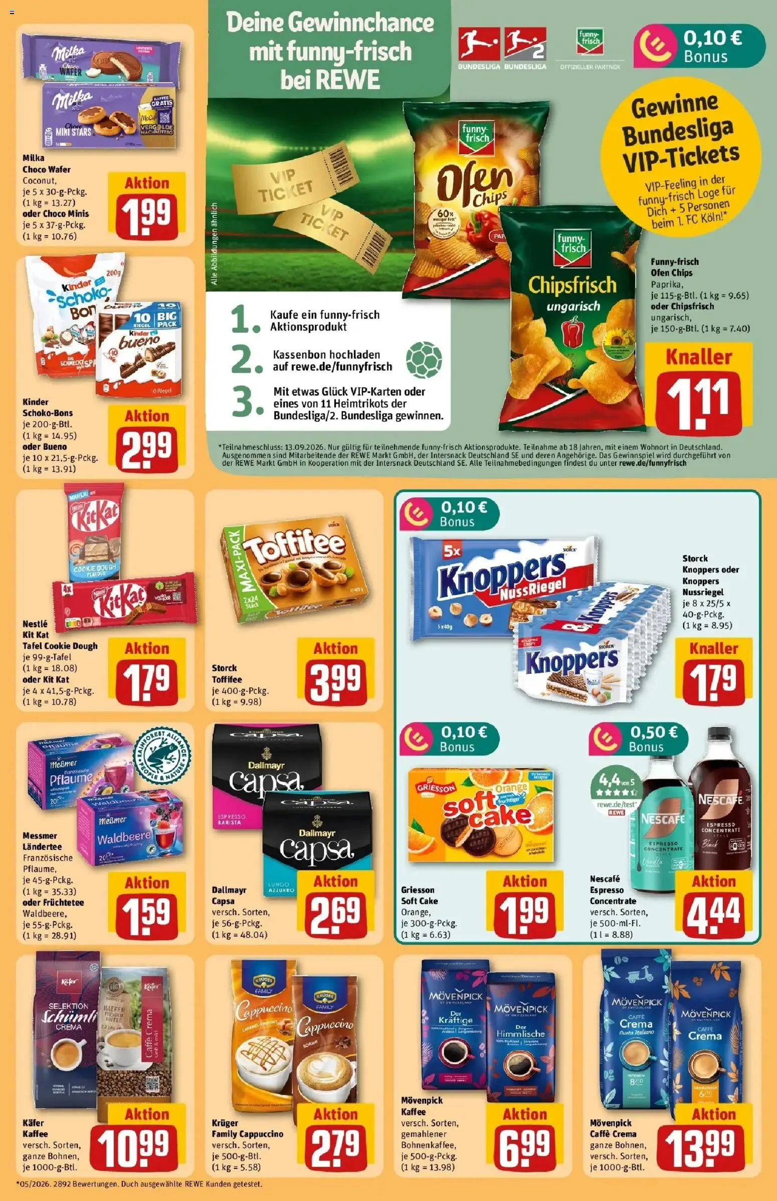 REWE Prospekt ab 31.08.2026 zum Blättern » Angebote | Seite: 25 | Produkte: Ofen, Kaffee, Milka, Chips