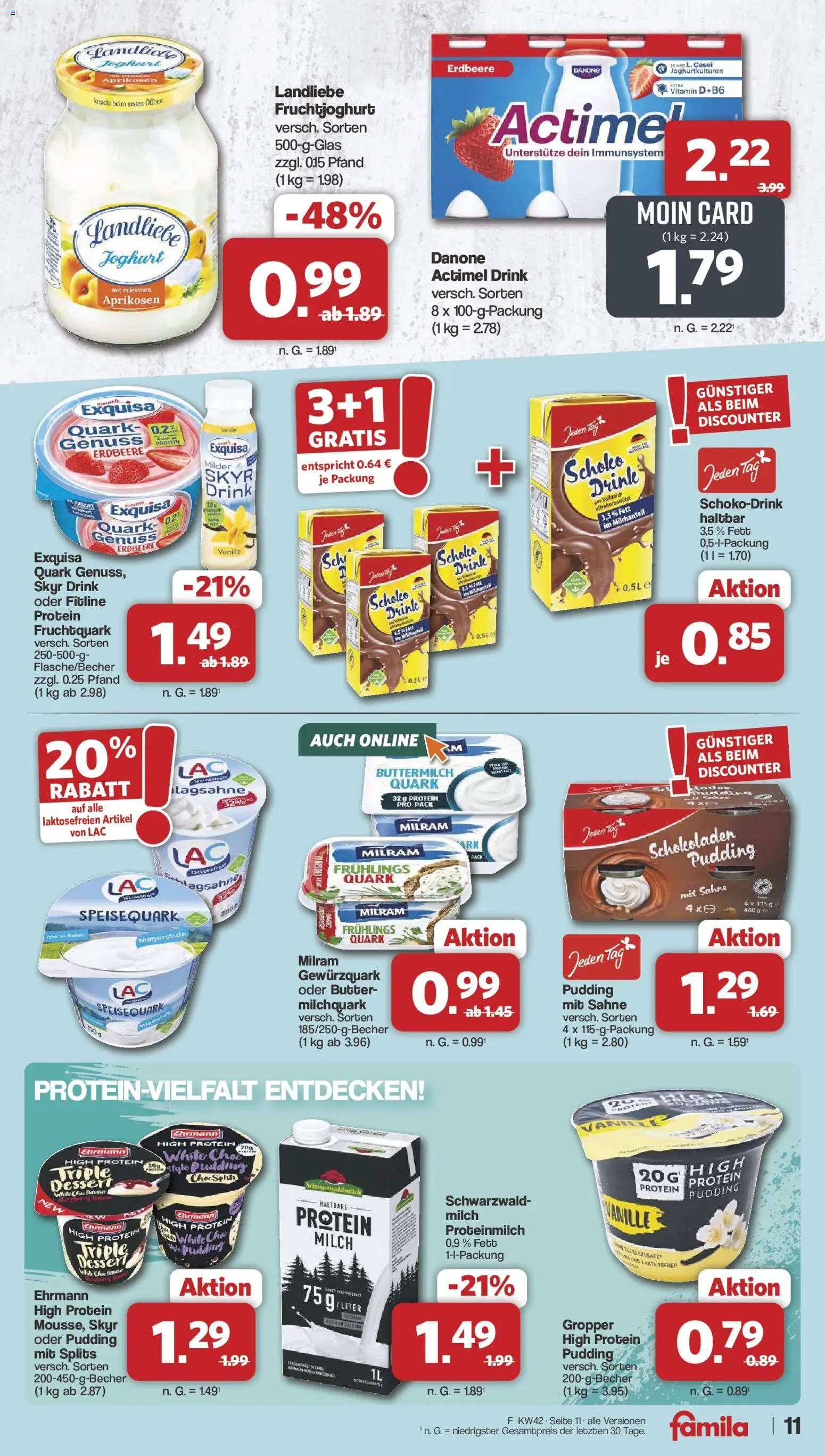 Famila Nordwest Prospekt – gültig ab 12.10.2026 | Seite: 11 | Produkte: Actimel, Milch, Vanille, Milram