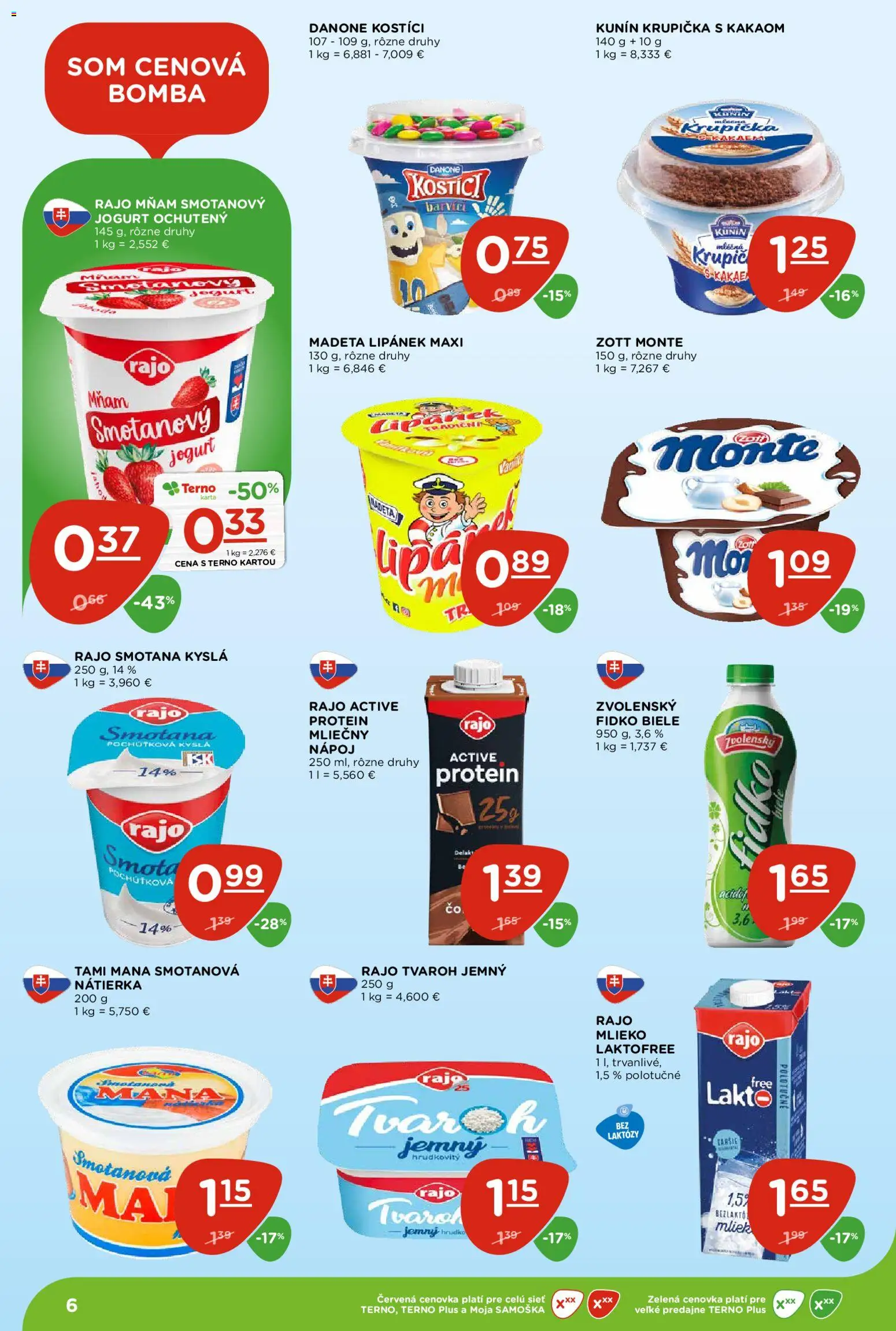 Nové Terno akcie – leták je platný od 08.10.2026 | Strana: 6 | Produkty: Mlieko, Smotana, Nátierka, Smotanový jogurt