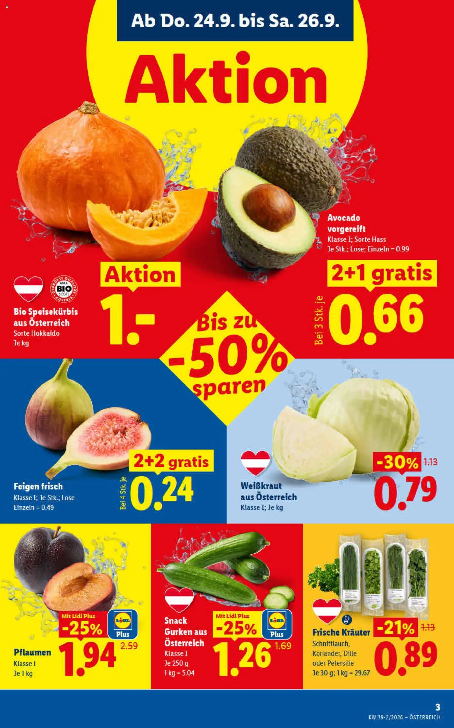 Lidl - Flugblatt gültig ab 24.09.2026 | Seite: 5 | Produkte: Gurken, Avocado, Petersilie, Feigen