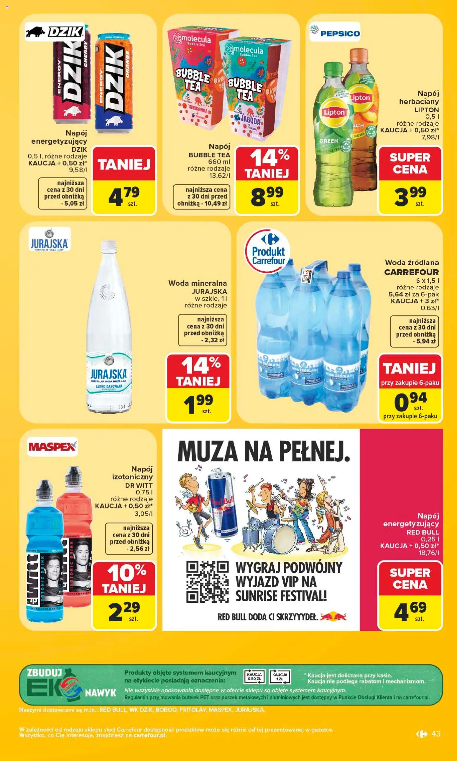 Carrefour gazetka od 15.06.2026 | Strona: 45 | Produkty: Red bull, Ice Tea, Woda źródlana, Woda