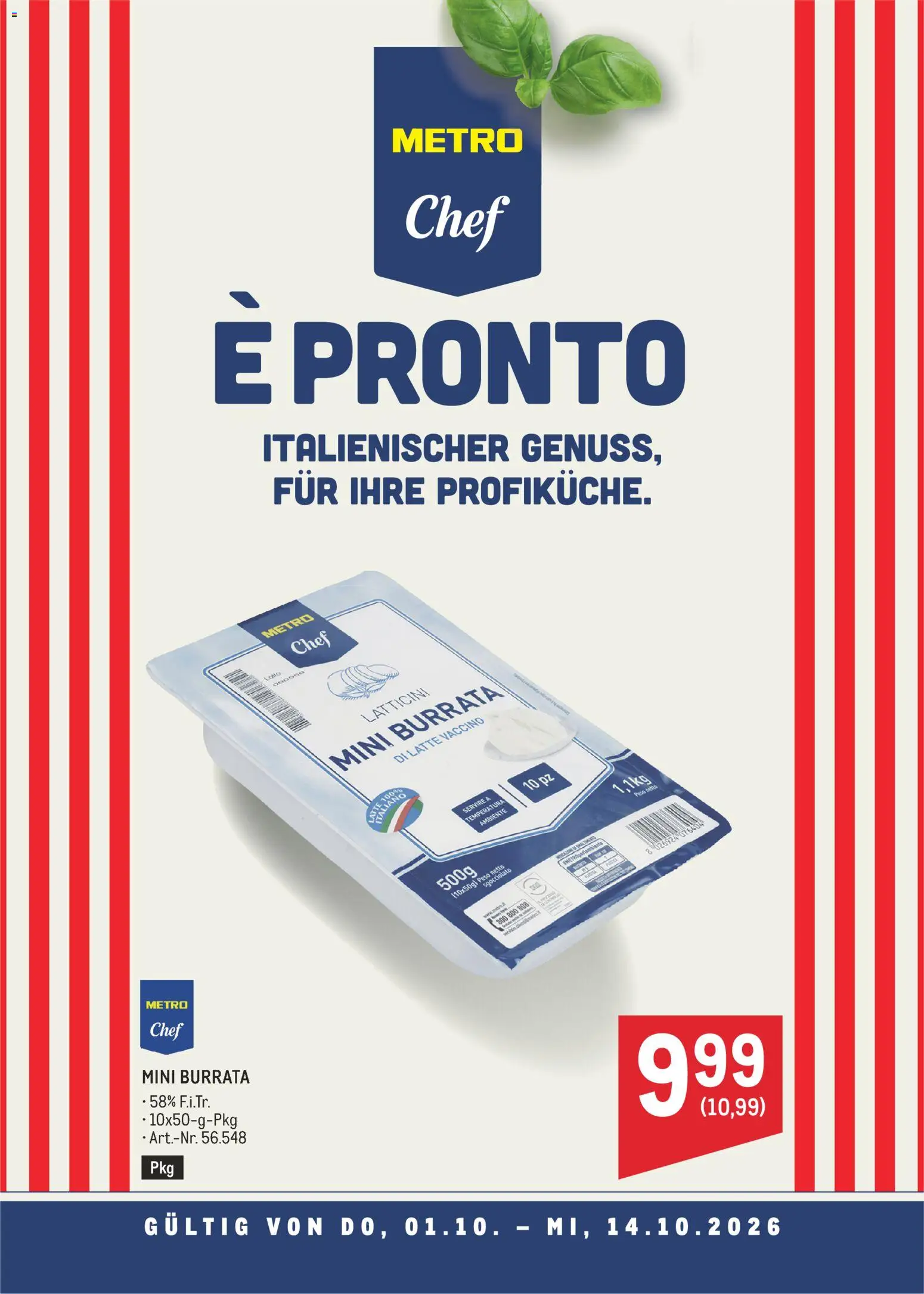 Metro angebote Chef Mini Burrata gültig ab 01.10.2026 | Seite: 1