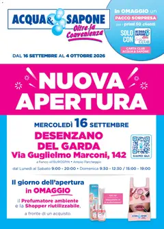 Anteprima del volantino Acqua e Sapone volantino Desenzano del Garda valido a partire dal 16/09/2026