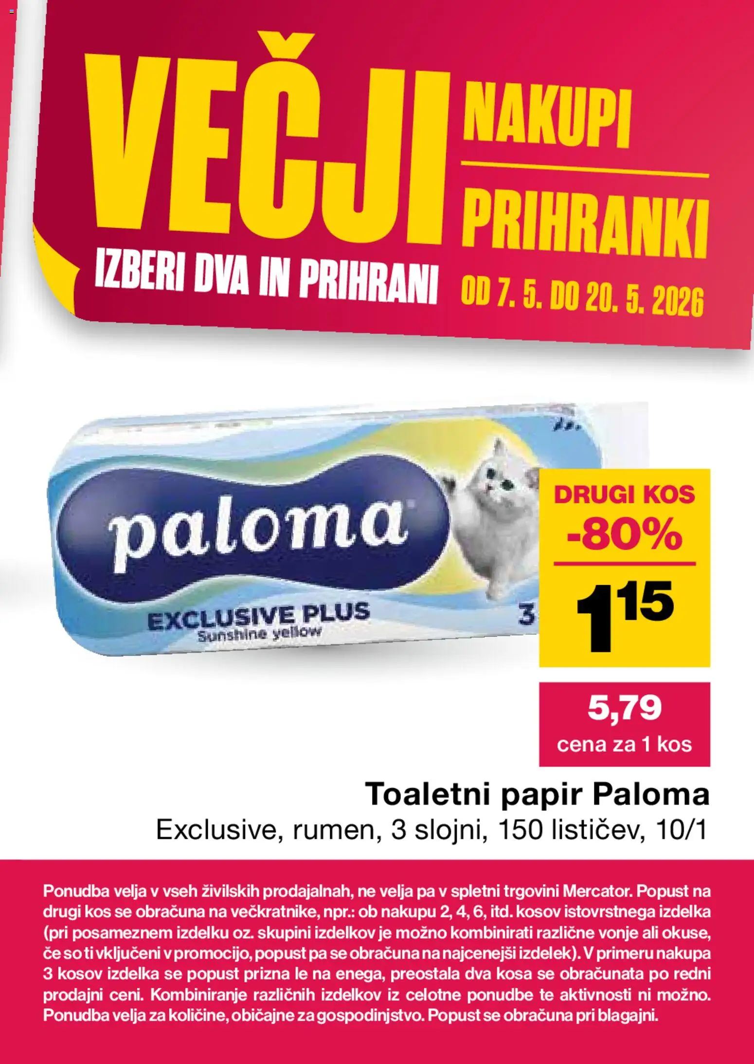 Novi Mercator katalog ponudbe – veljaven od 07.05.2026 | Stran: 59 | Izdelki: Toaletni papir, Kos