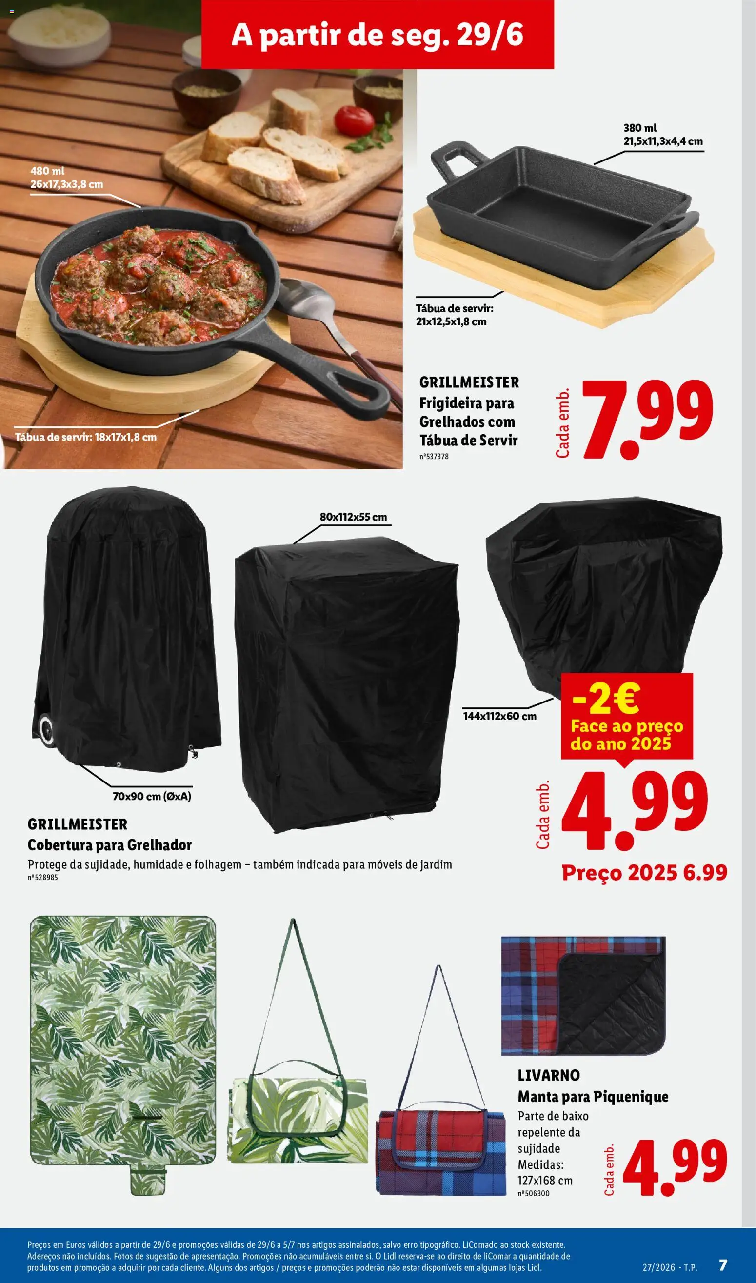 Lidl Novidades │ válido de 29/06/2026 | Página: 7 | Produtos: Tábua, Frigideira, Repelente, Móveis de jardim
