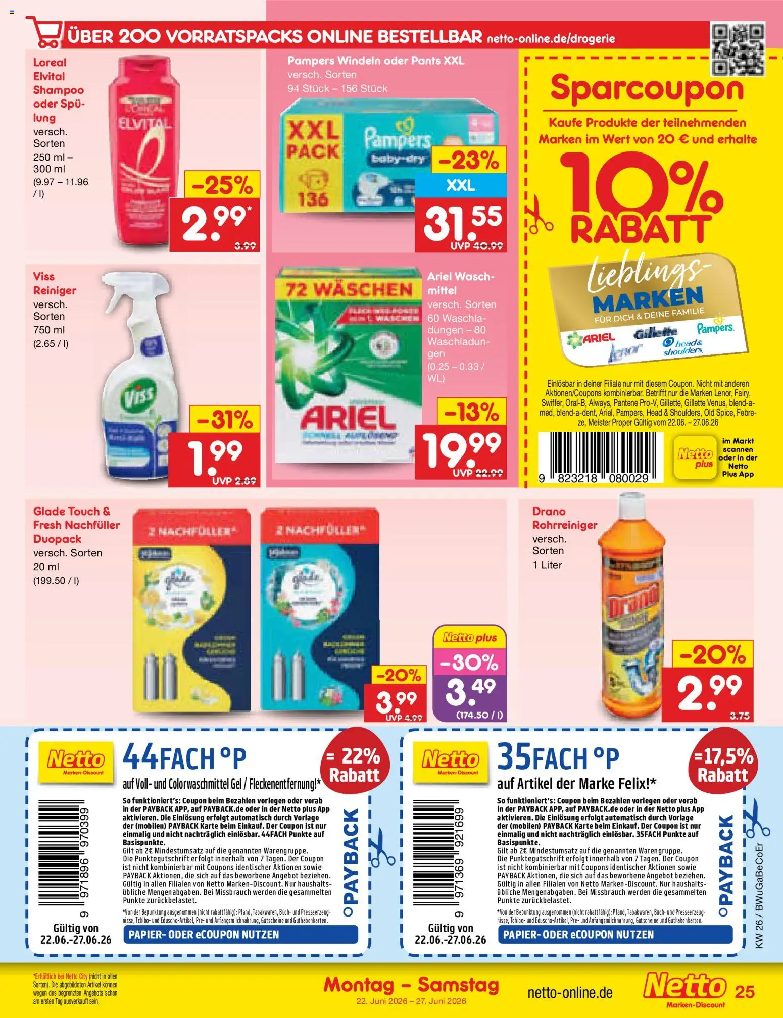 Netto Marken-Discount Prospekt – gültig ab 22.06.2026 | Seite: 35 | Produkte: Ariel, Pampers, Shampoo