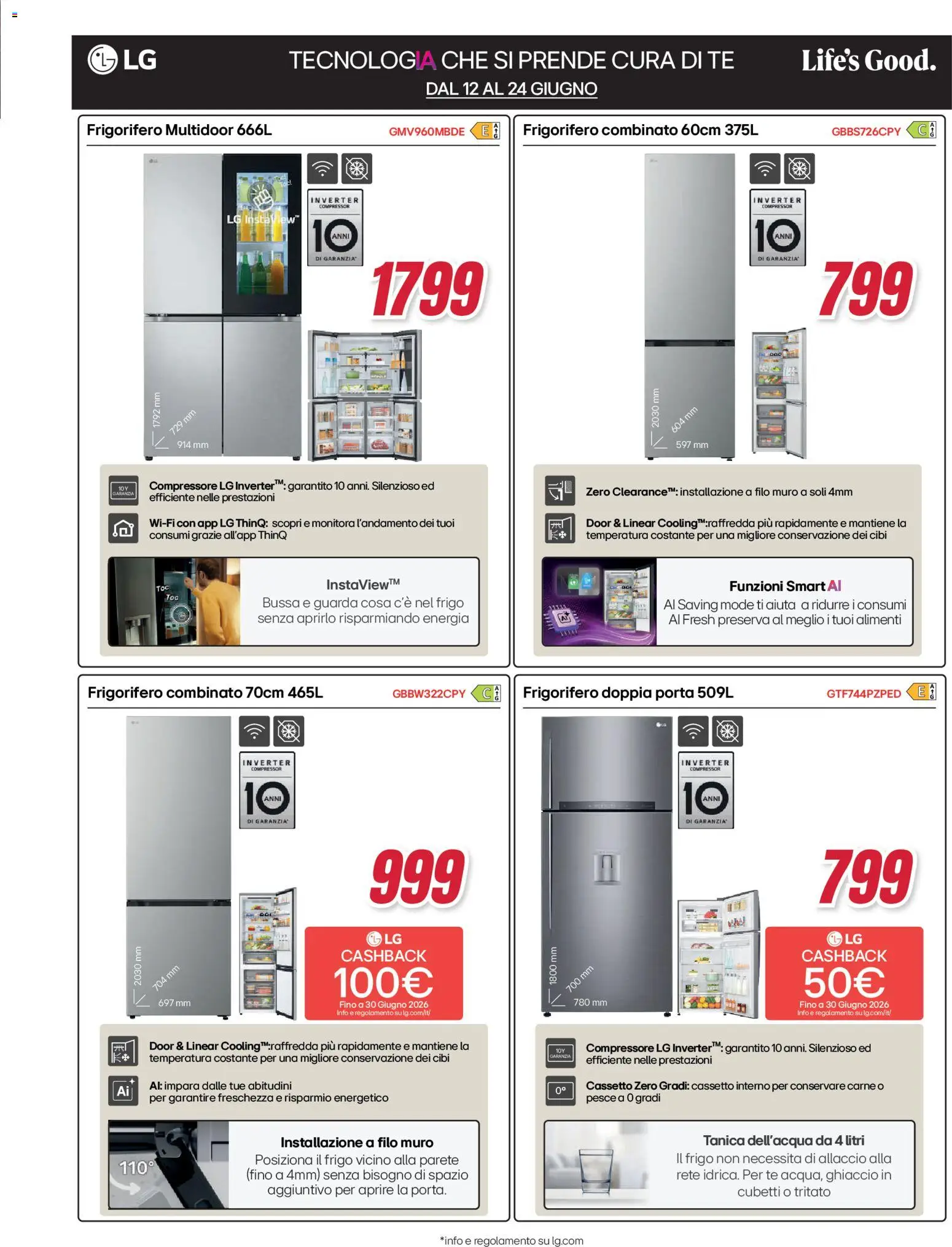 Volantino Trony del 12.06.2026 | Pagina: 20 | Prodotti: Pesce, Compressore, Tanica, Frigorifero