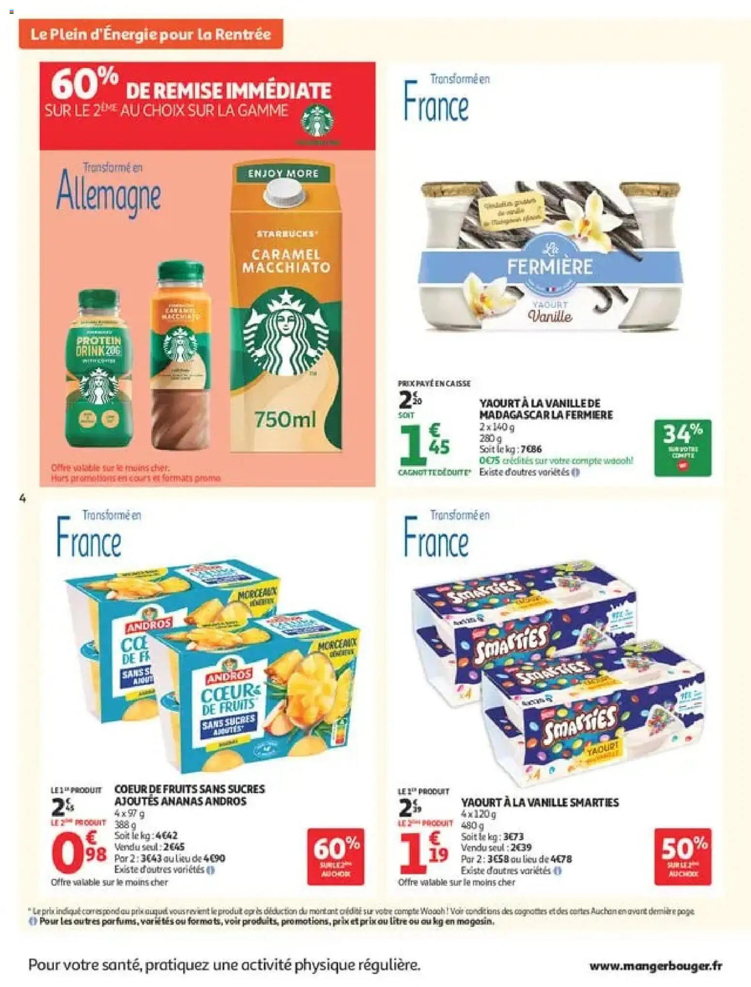 {H1} | Page: 4 | Produits: Vanille, Dessert, Yaourt a la vanille, Starbucks