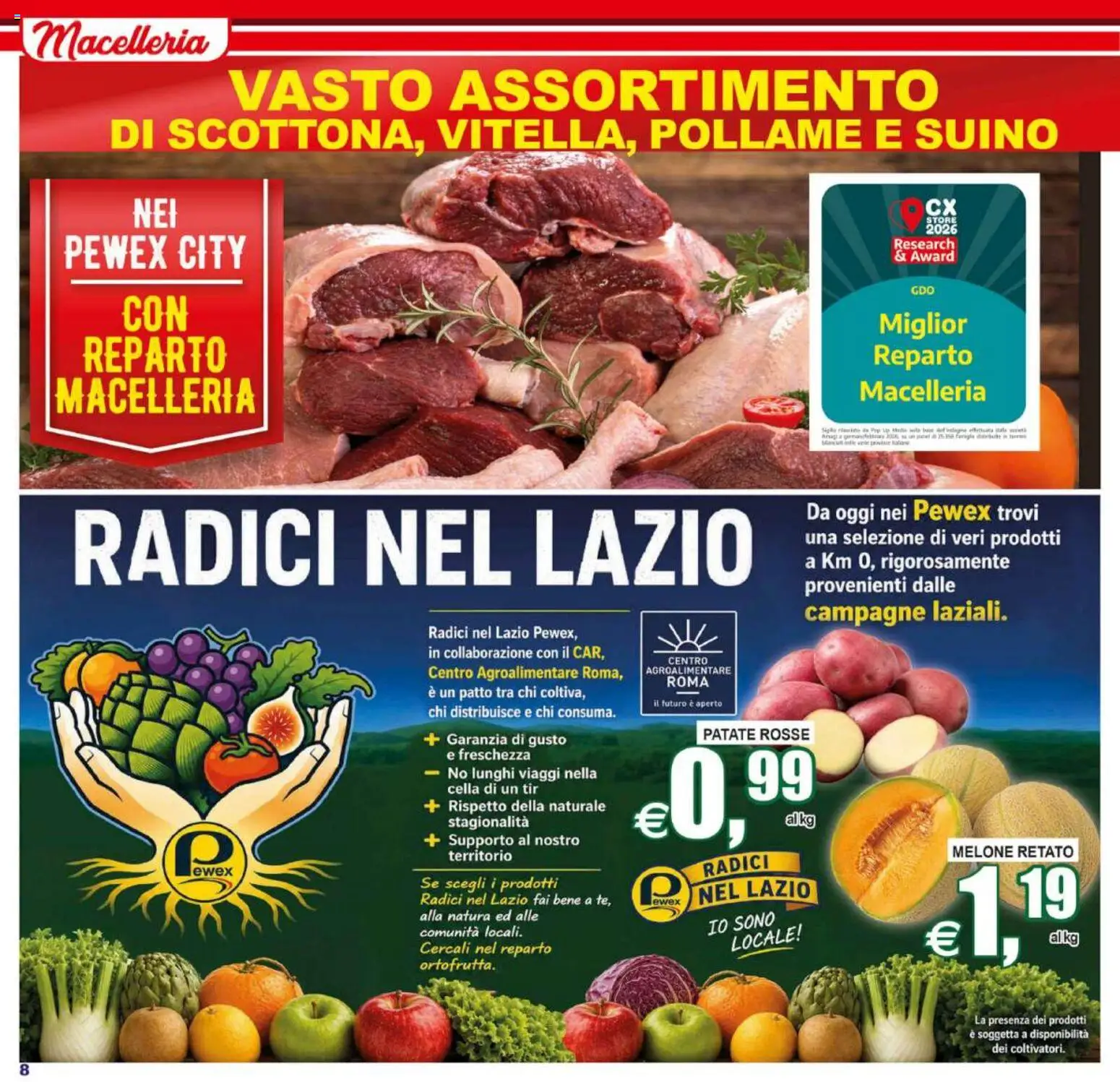 Volantino Pewex del 31/07/2026 | Pagina: 8 | Prodotti: Patate, Suino, Melone