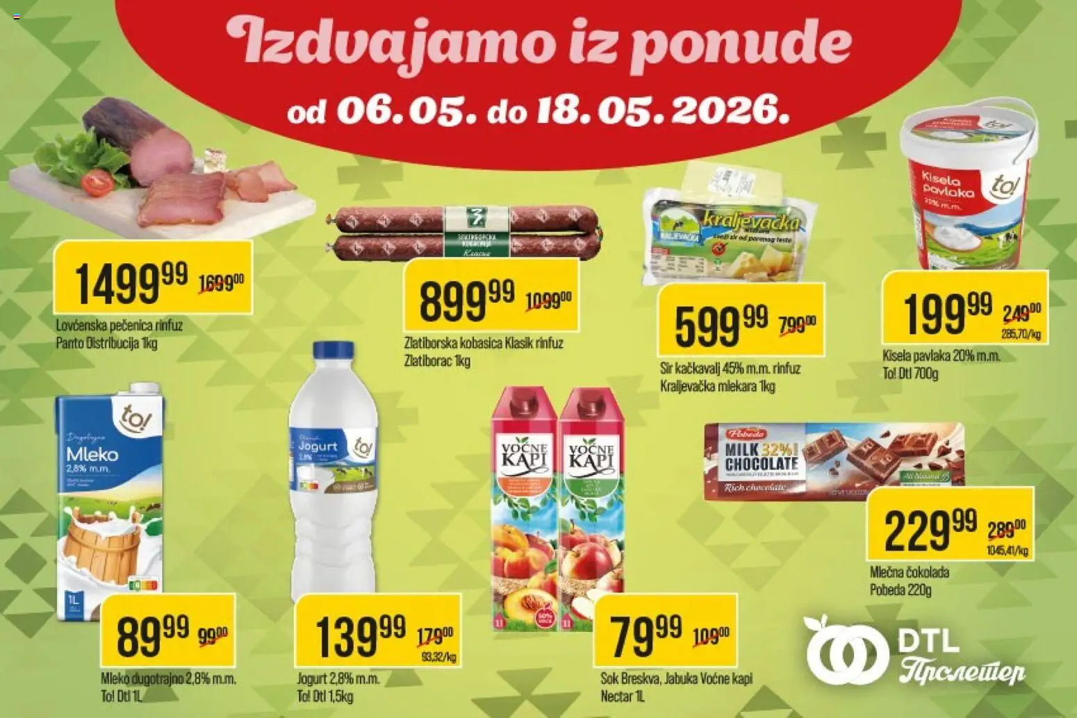 Metalac Proleter katalog - važi od 06.05.2026 | Strana: 1 | Proizvode: Kisela pavlaka, Sir, Pečenica, Pavlaka