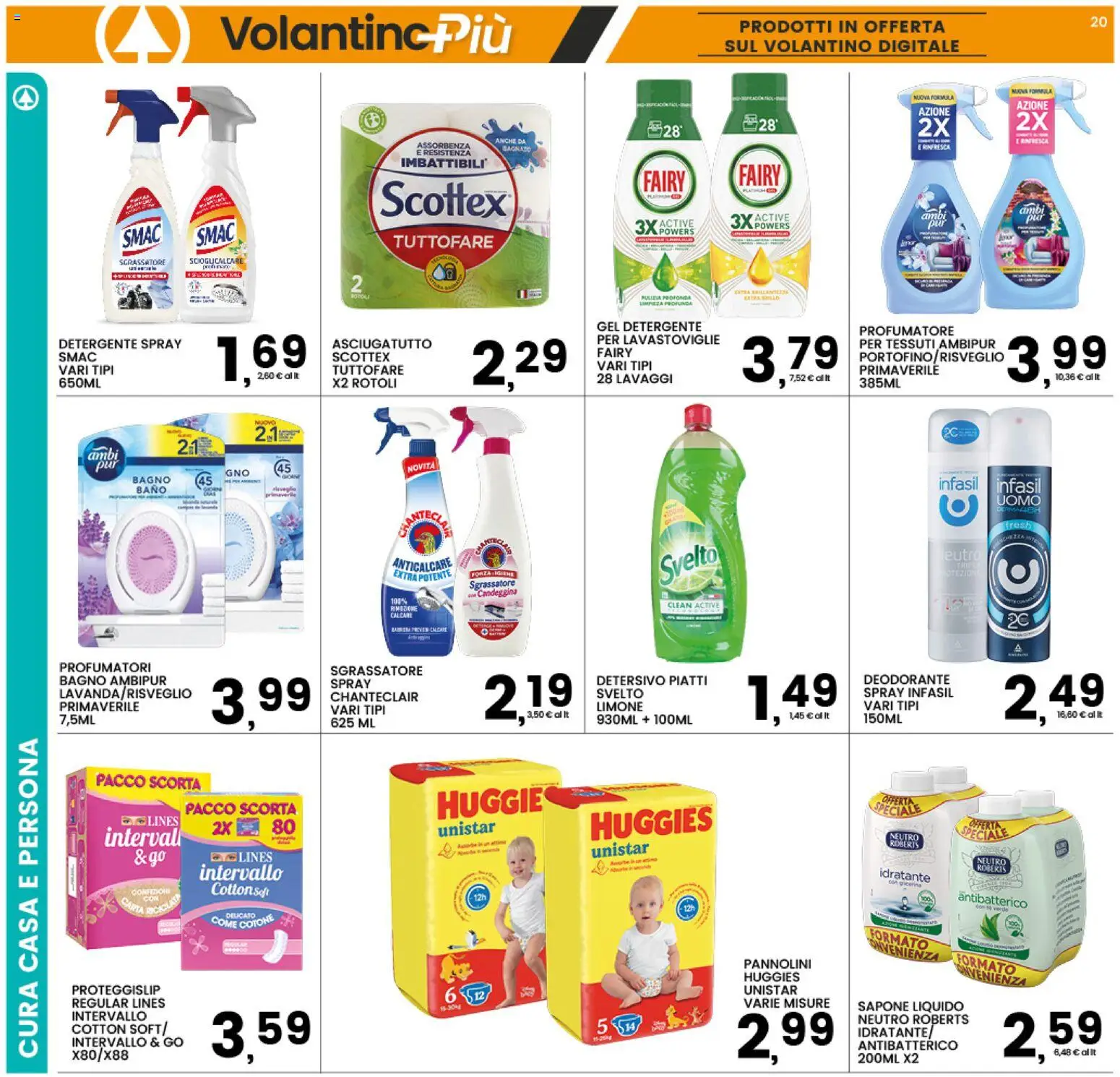 Volantino Interspar del 10/09/2026 | Pagina: 20 | Prodotti: Piatti, Candeggina, Limone, Gel detergente
