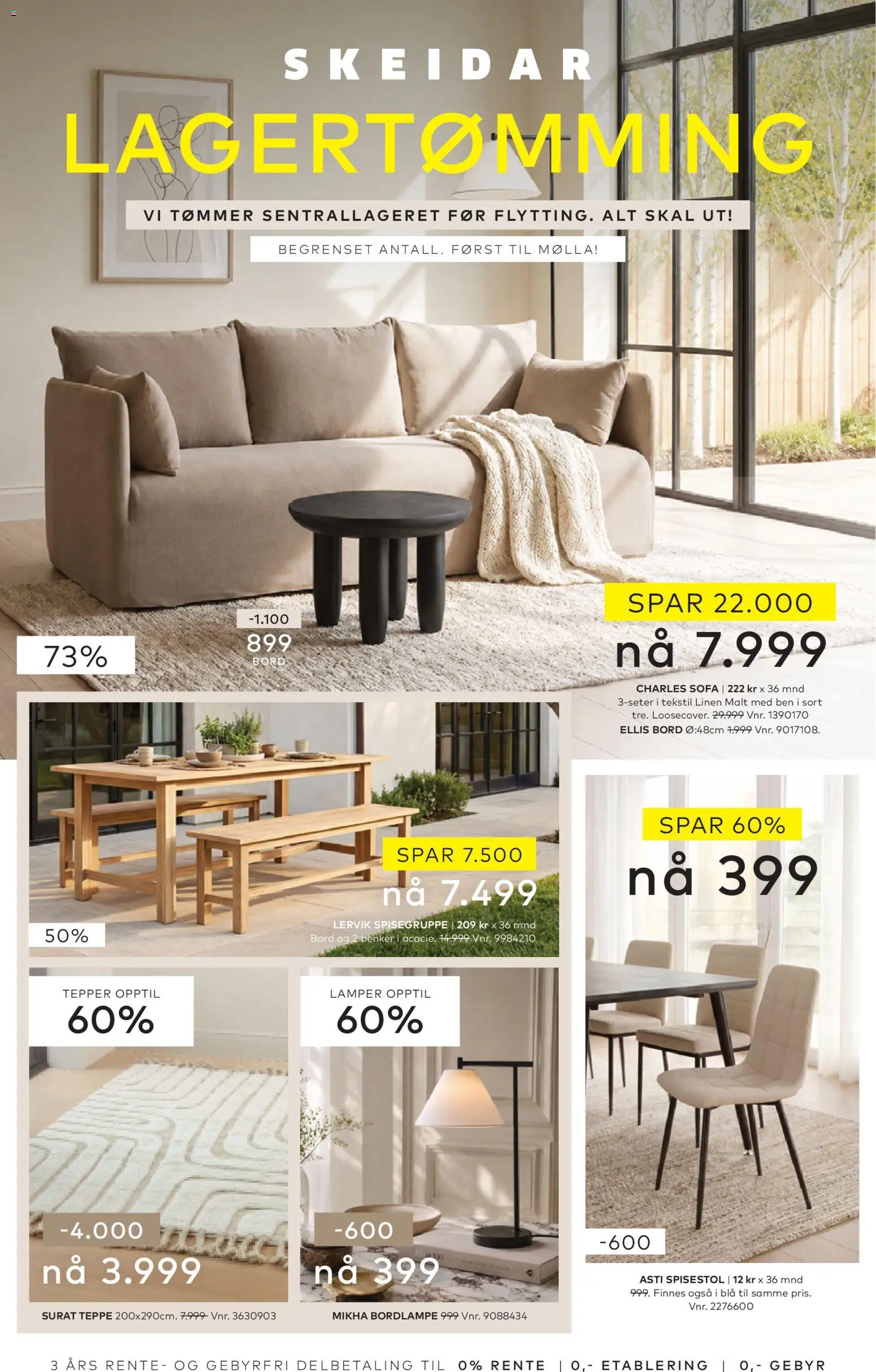 {H1} | Side: 1 | Produkter: Sofa, Teppe, Spisegruppe, Bordlampe