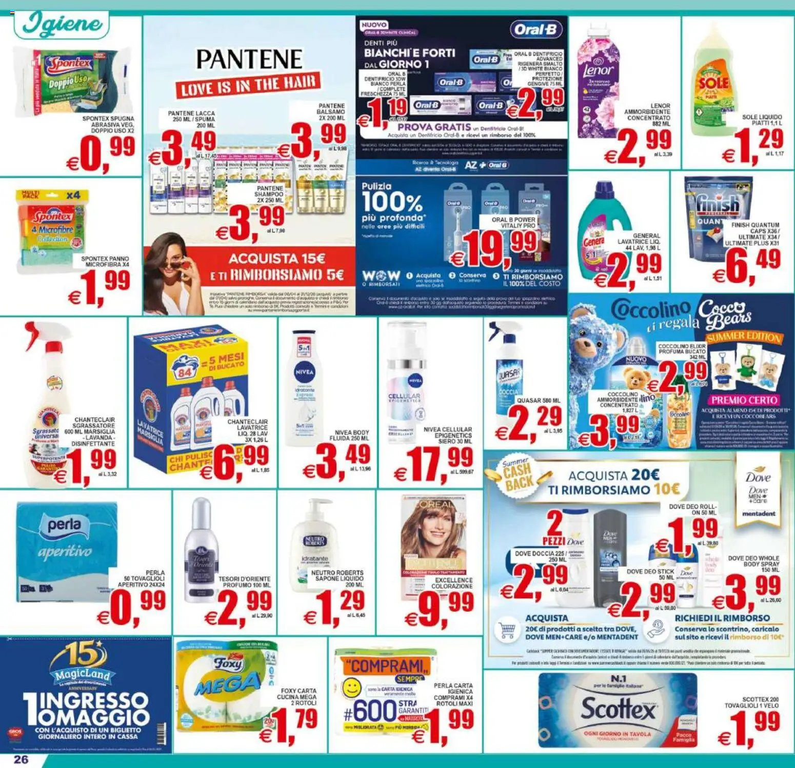 Volantino Pewex del 19/06/2026 | Pagina: 26 | Prodotti: Spugna, Lacca, Ammorbidente, Doccia