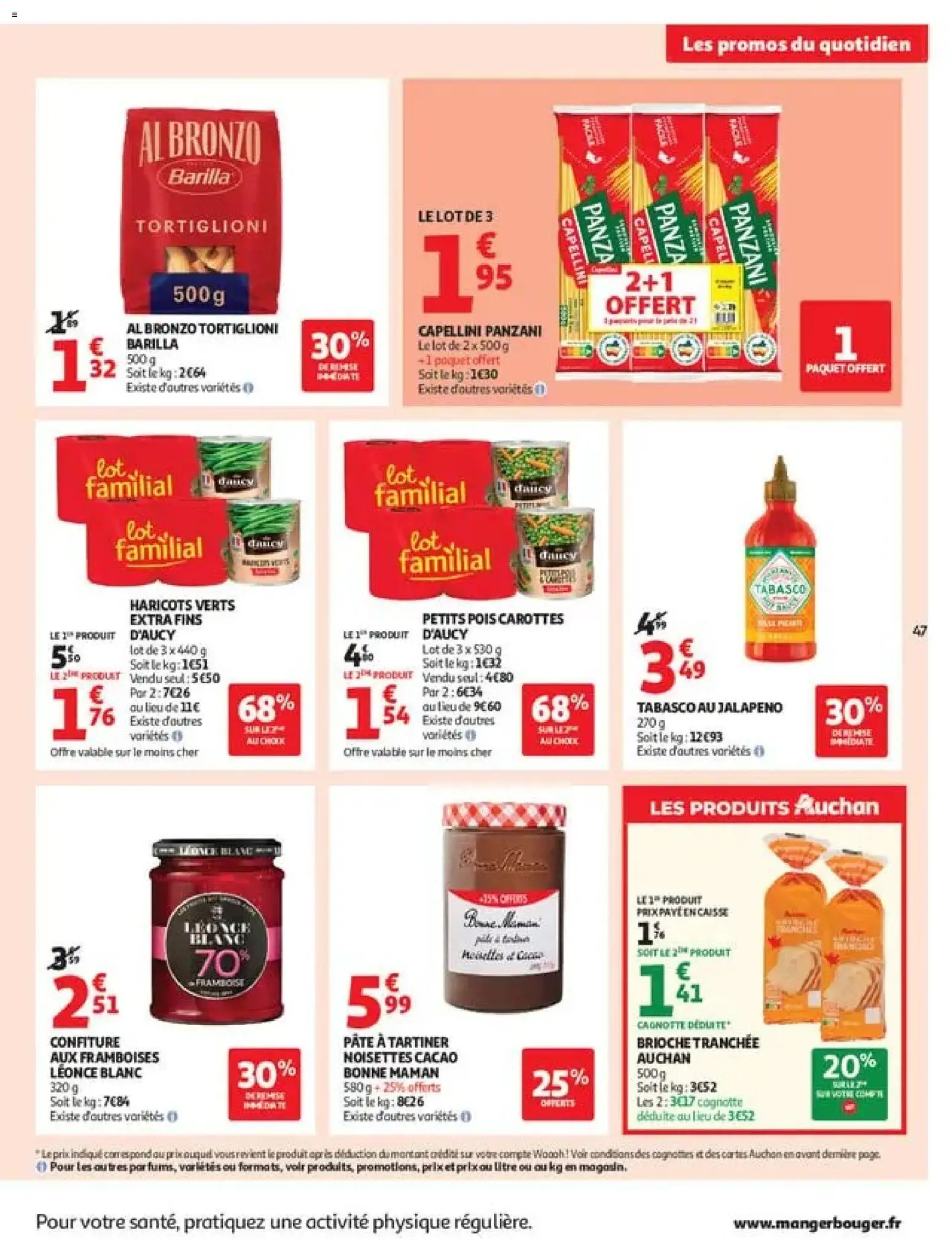 {H1} | Page: 47 | Produits: Carottes, Noisettes, Confiture, Brioche tranchée