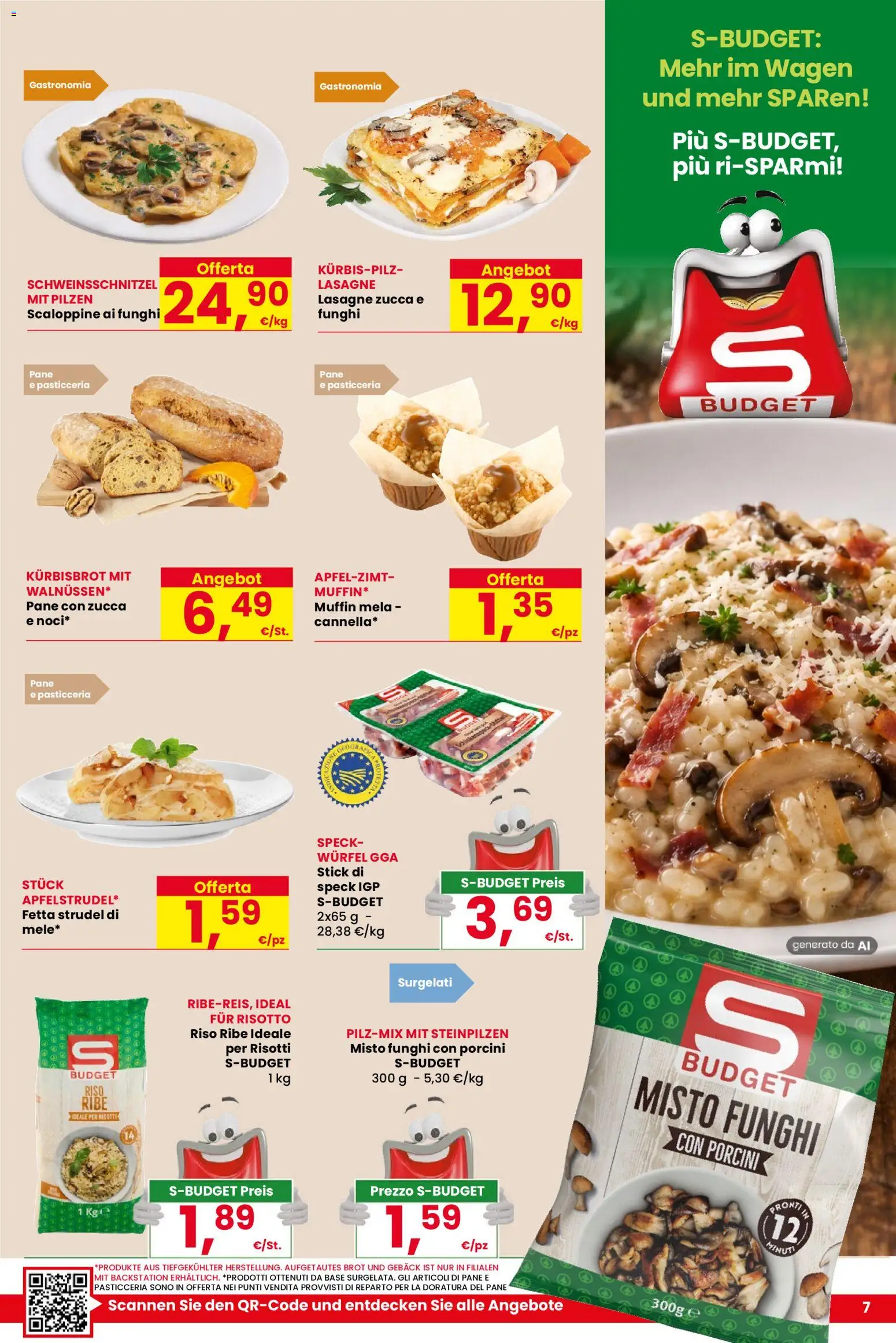 Volantino Despar del 15/10/2026 | Pagina: 7 | Prodotti: Speck, Riso, Funghi, Muffin