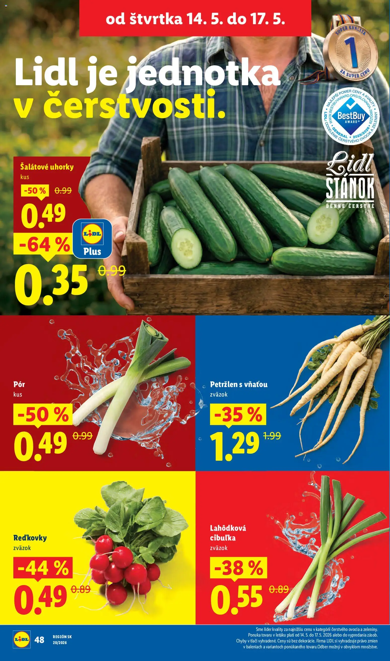 Nové Lidl akcie – leták je platný od 11.05.2026 | Strana: 52 | Produkty: Petržlen, Uhorky
