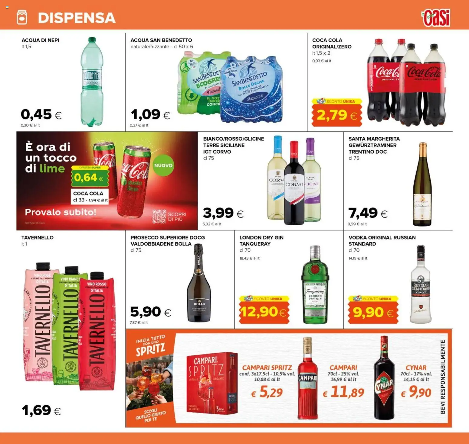 Volantino Oasi del 14/09/2026 | Pagina: 21 | Prodotti: Campari, Acqua, Vino rosso, Vino bianco
