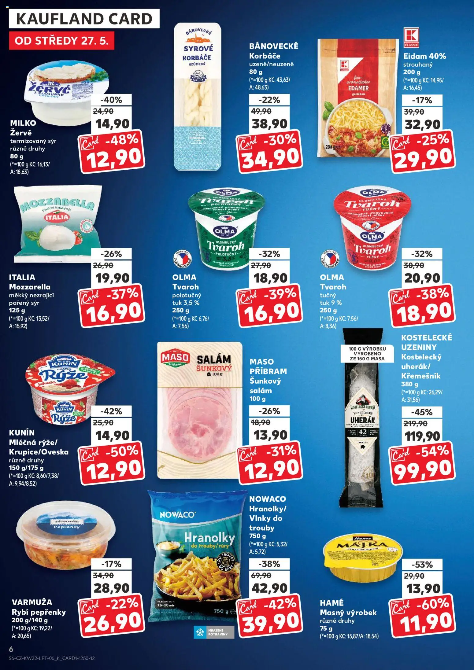 Kaufland leták - Plzeň Bory od 27.05.2026 | Strana: 6 | Produkty: Uherák, Hranolky, Eidam, Maso