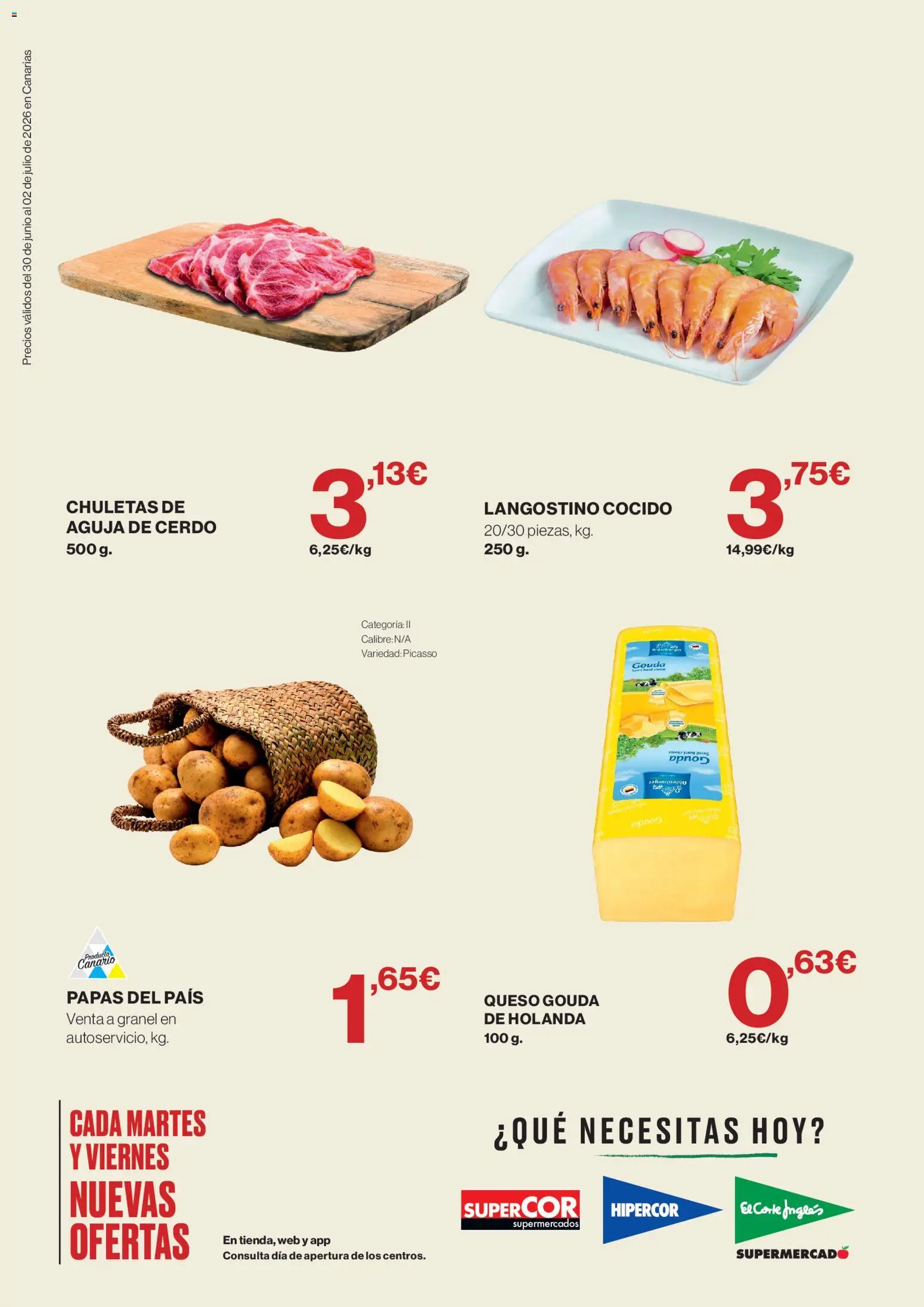 Supercor Canarias │ válido desde el 30/06/2026 | Página: 2 | Productos: Queso, Cerdo, Queso Gouda, Langostino