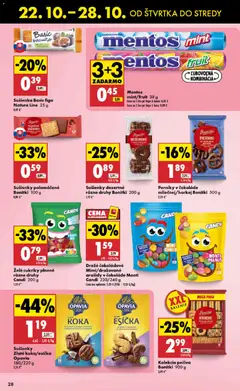 Biedronka leták platný od 22.10.2026 | Strana: 28 | Produkty: Sušienky, Cukríky, Arašidy