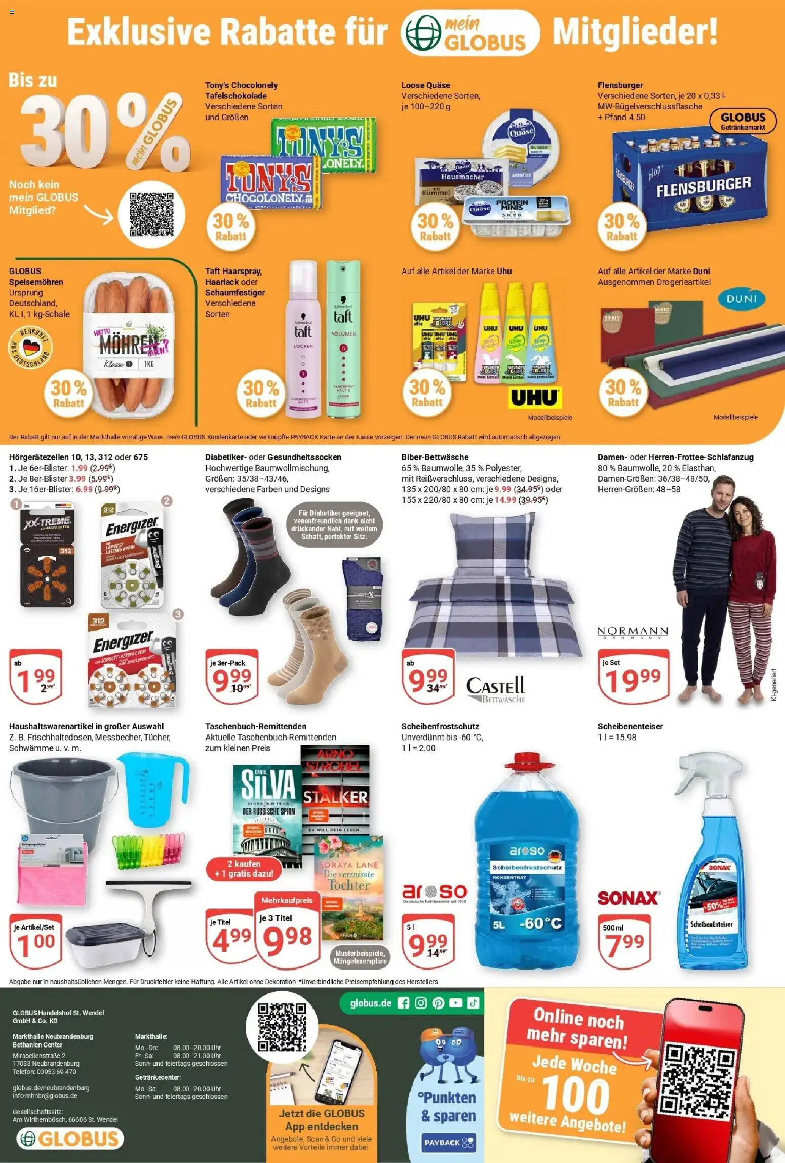 Globus Prospekt Neubrandenburg – gültig ab 26.10.2026 | Seite: 27 | Produkte: Schokolade, Bettwäsche, Schwämme, Mohren