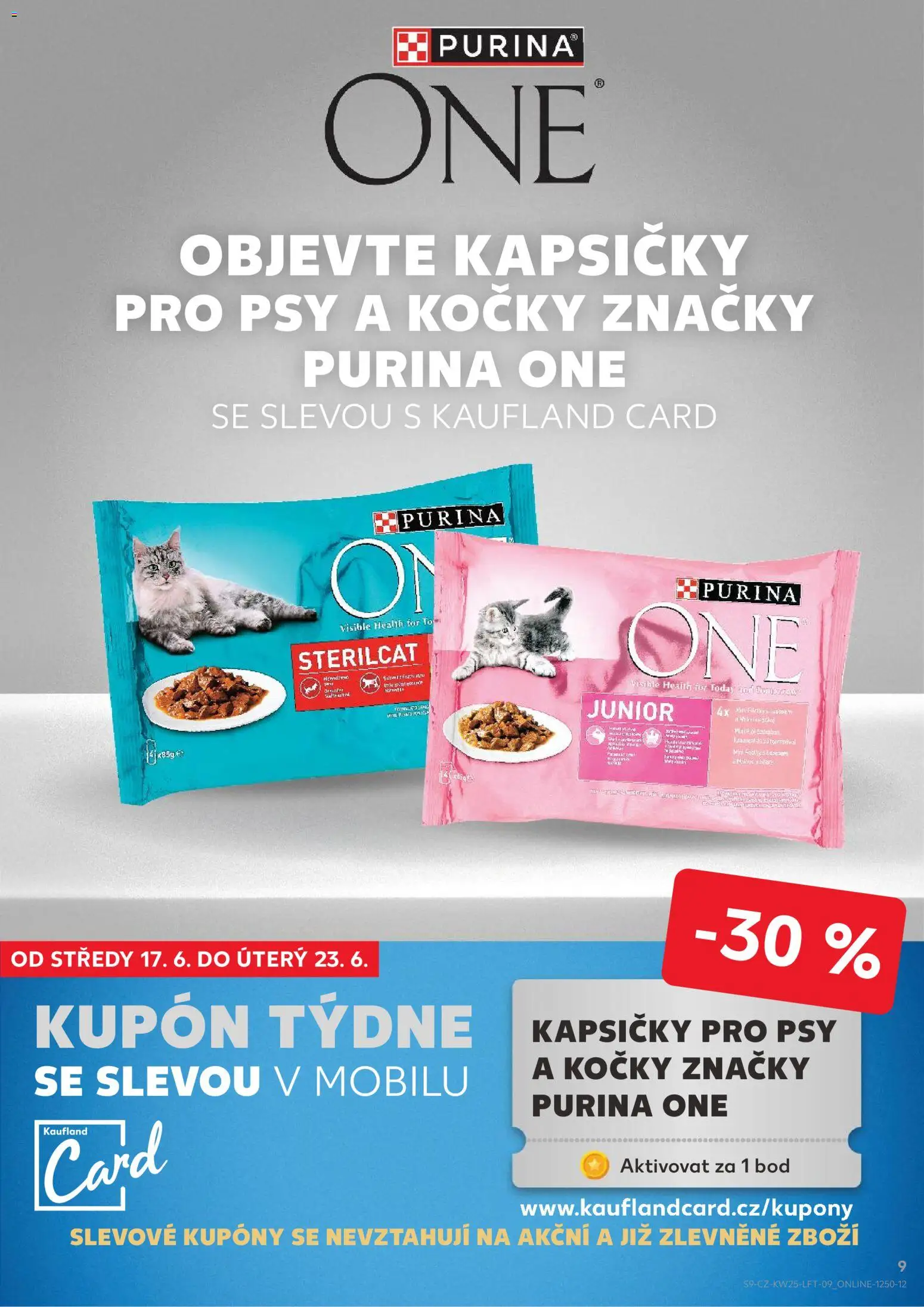 Kaufland leták od 17.06.2026 | Strana: 9 | Produkty: Purina, Kapsičky pro kočky, Purina one