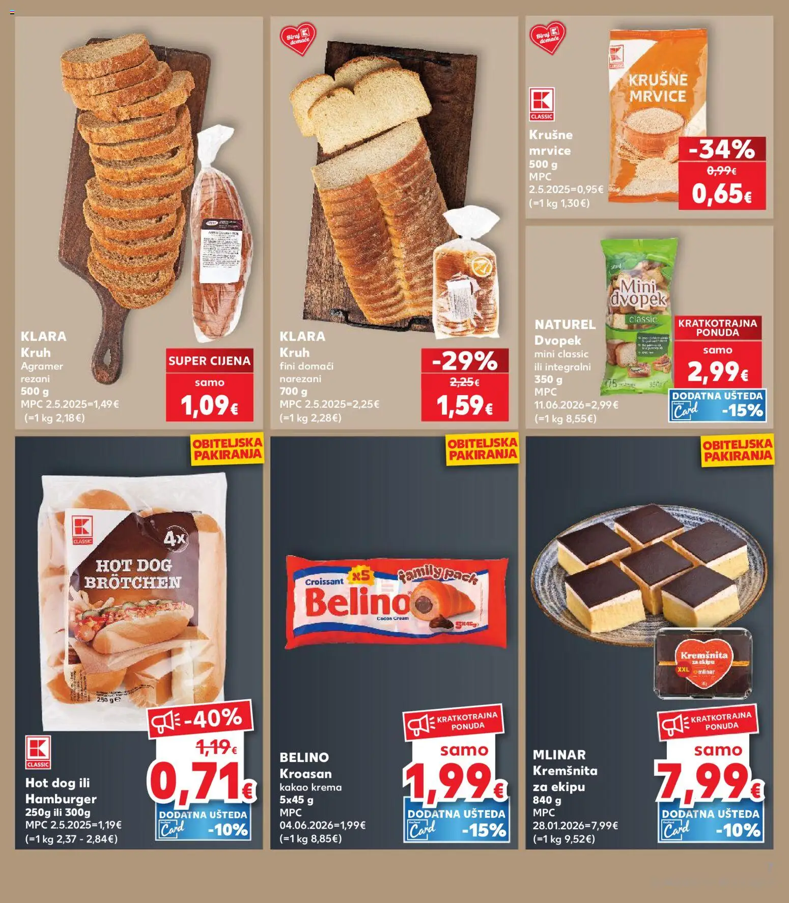Kaufland katalog | vrijedi od 15.07.2026 | Stranica: 7 | Proizvodi: Krušne mrvice, Kruh, Dvopek, Krema