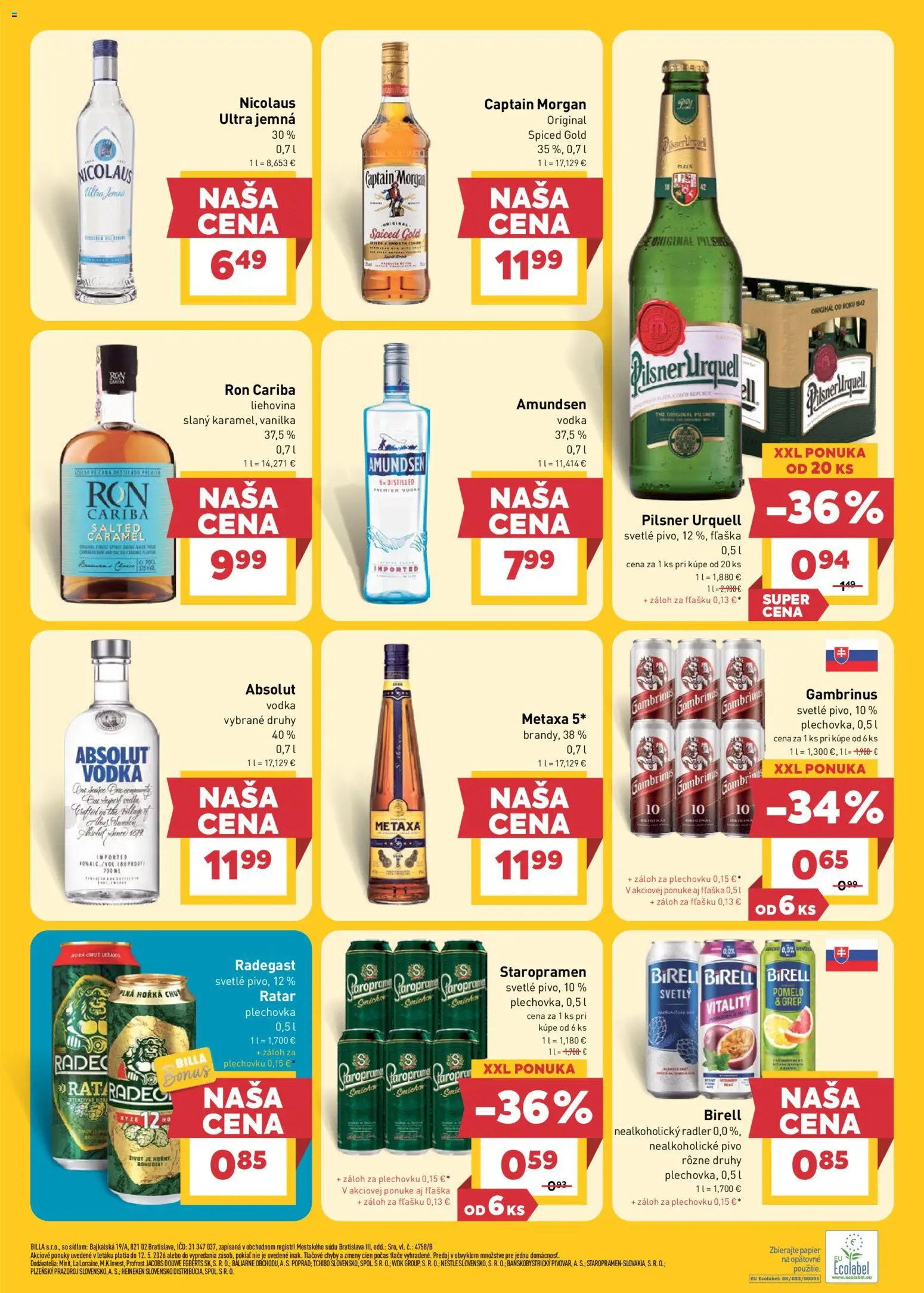 Nové Billa akcie – leták je platný od 06.05.2026 | Strana: 21 | Produkty: Birell, Nealkoholické pivo, Pomelo, Grep