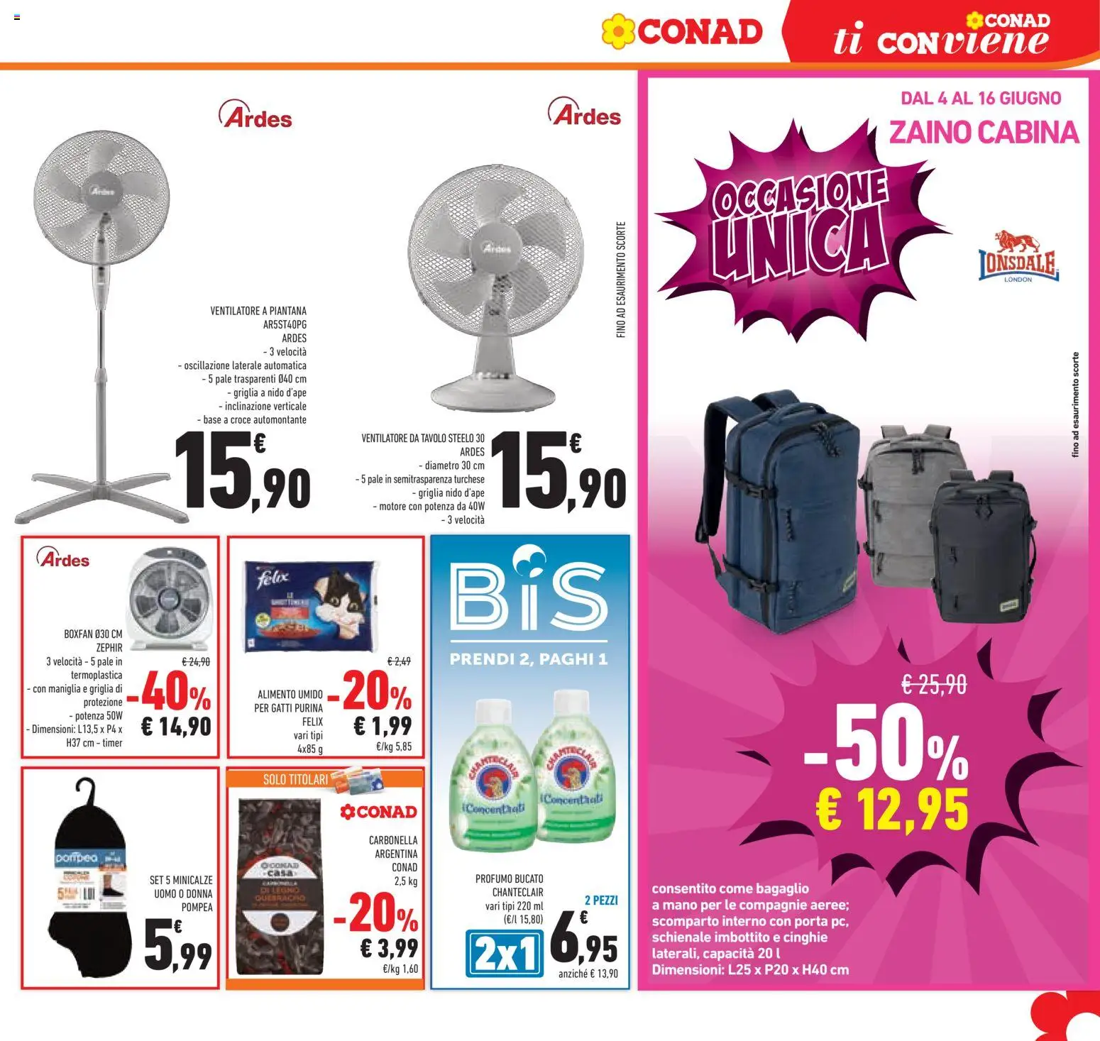 Volantino Conad del 04.06.2026 | Pagina: 27 | Prodotti: Ventilatore, Griglia, Fan, Tavolo