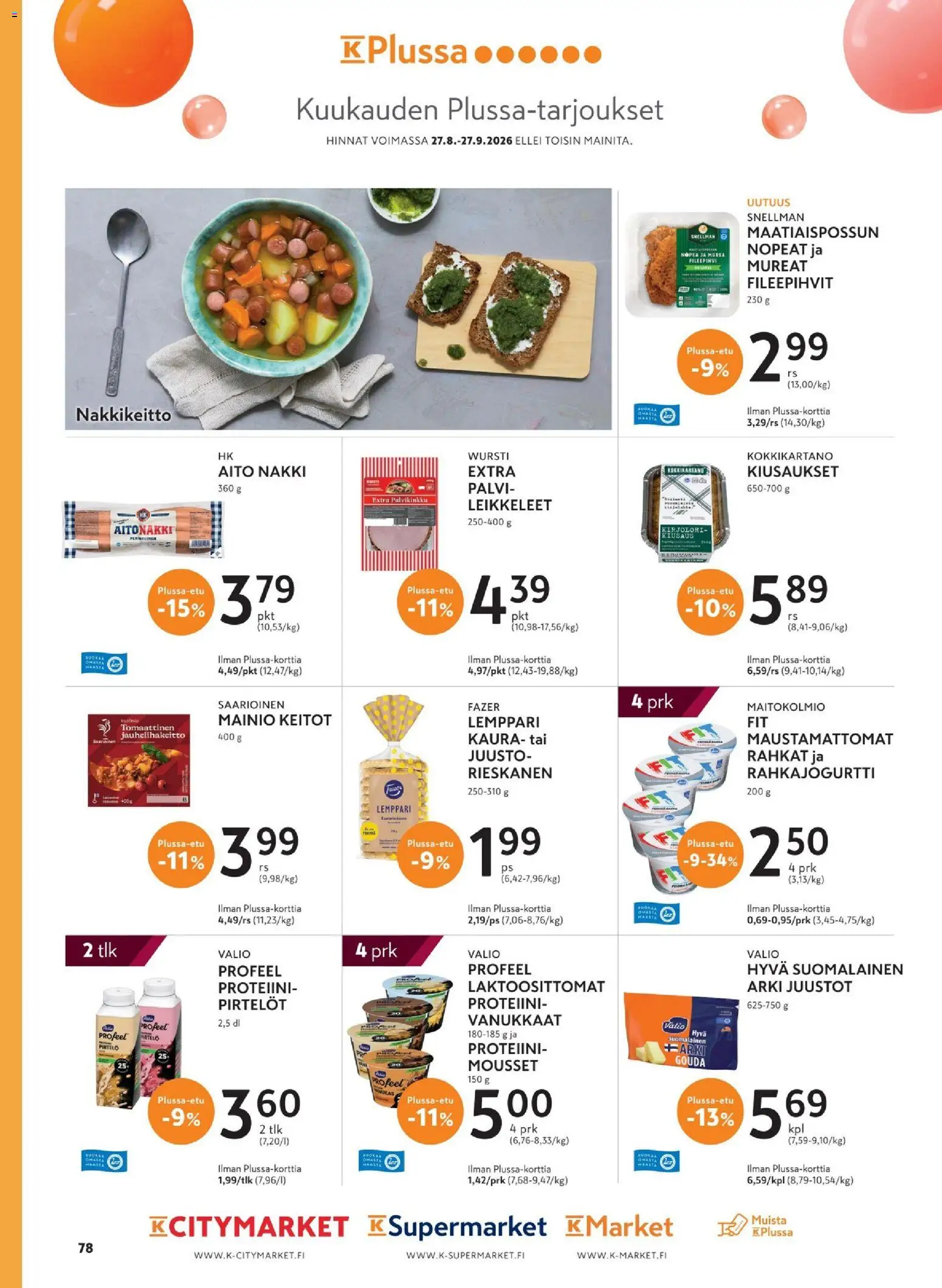 K-Market - Pirkka 9/2026 – voimassa 26/08/2026 alkaen | Sivu: 78