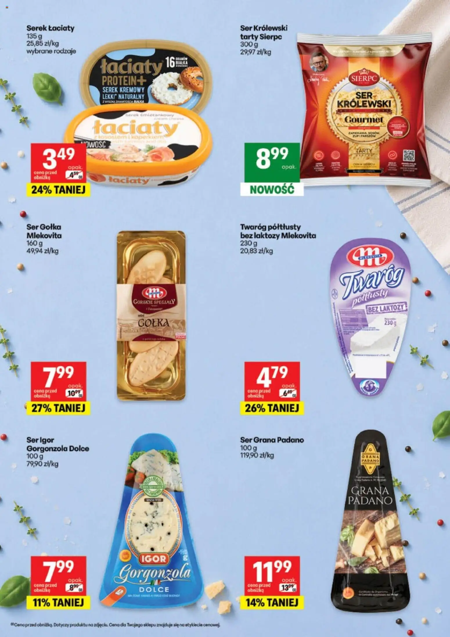 Delikatesy Centrum gazetka - Katalog Aranż od 30.06.2026 | Strona: 8 | Produkty: Twaróg półtłusty, Bez laktozy, Ser grana padano, Ser