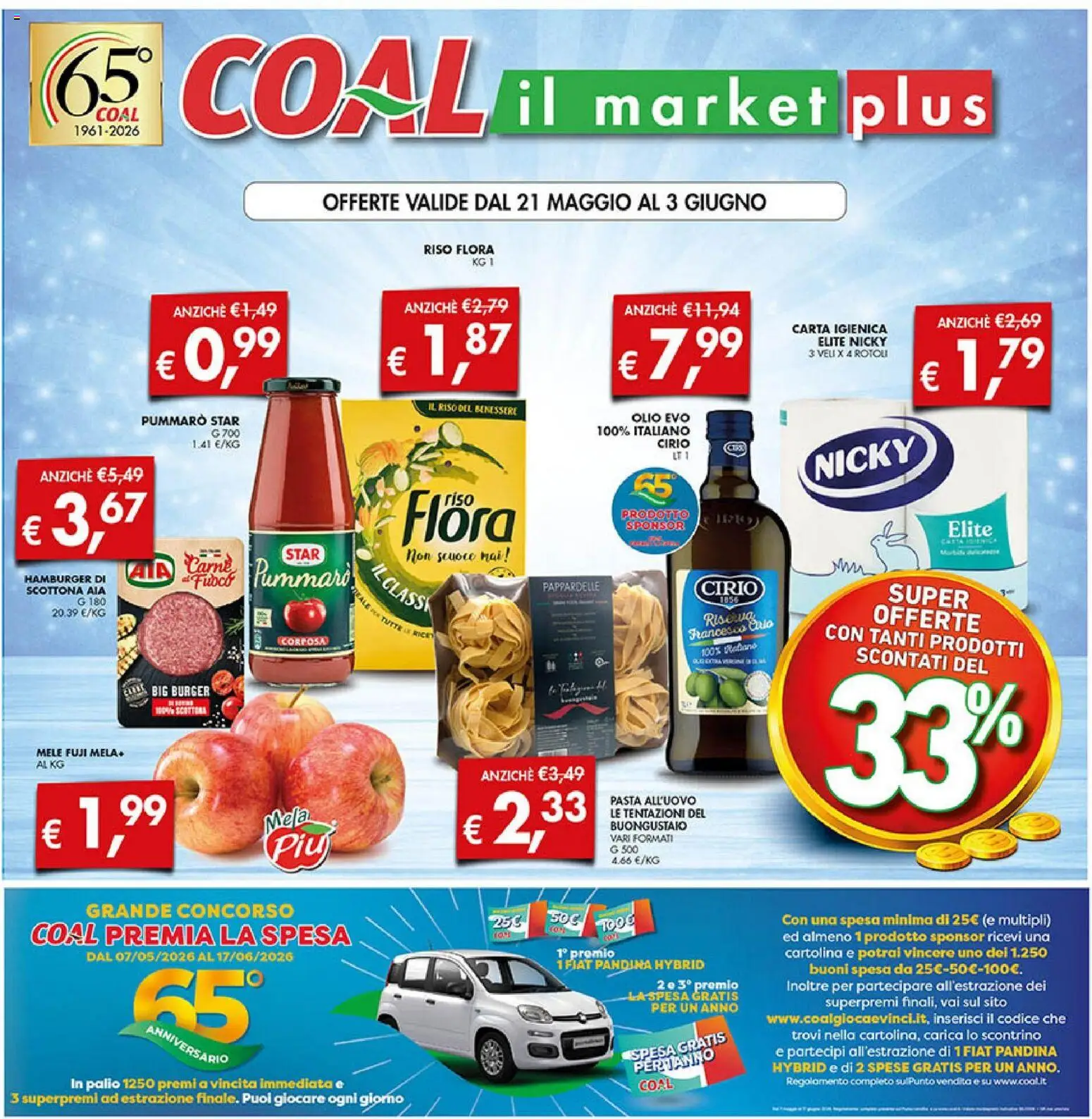 Volantino Coal del 21.05.2026 | Pagina: 1 | Prodotti: Mele, Riso, Pasta, Hamburger