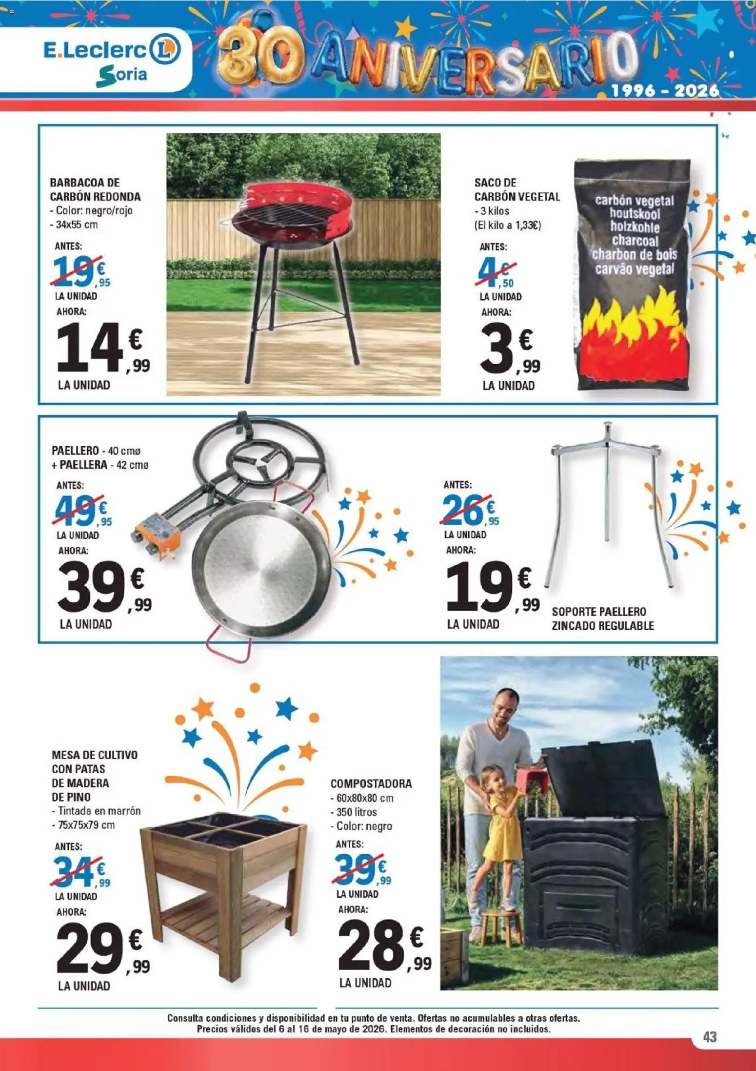 E.Leclerc Soria │ válido desde el 06.05.2026 | Página: 43 | Productos: Barbacoa, Mesa