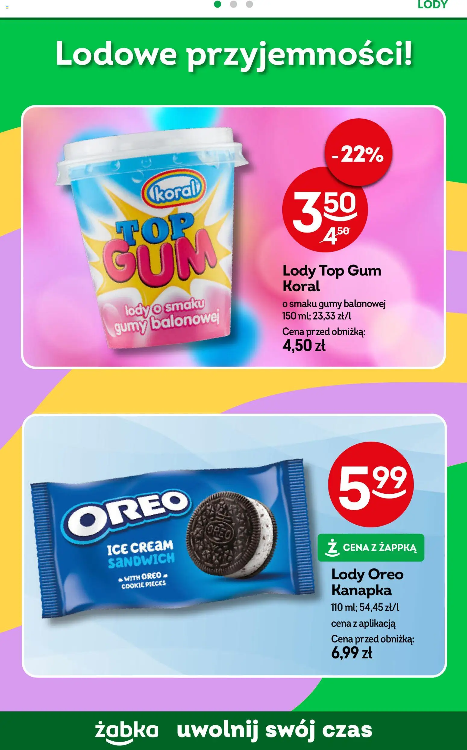Żabka gazetka od 21.10.2026 | Strona: 64 | Produkty: Top, Oreo, Sandwich, Lody Oreo