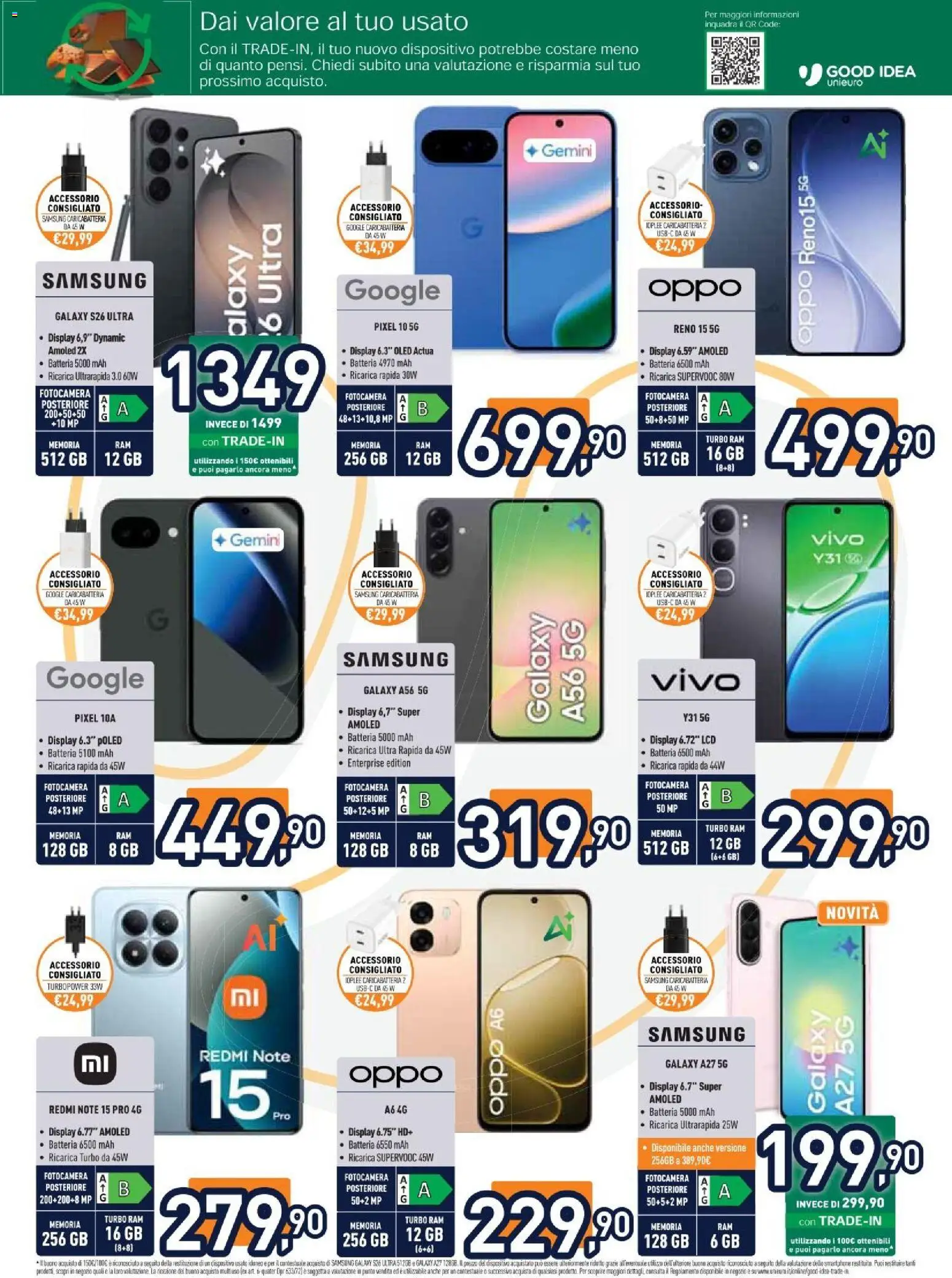 Volantino Unieuro del 01/07/2026 | Pagina: 8 | Prodotti: Samsung Galaxy, Smartphone, Batteria, Samsung