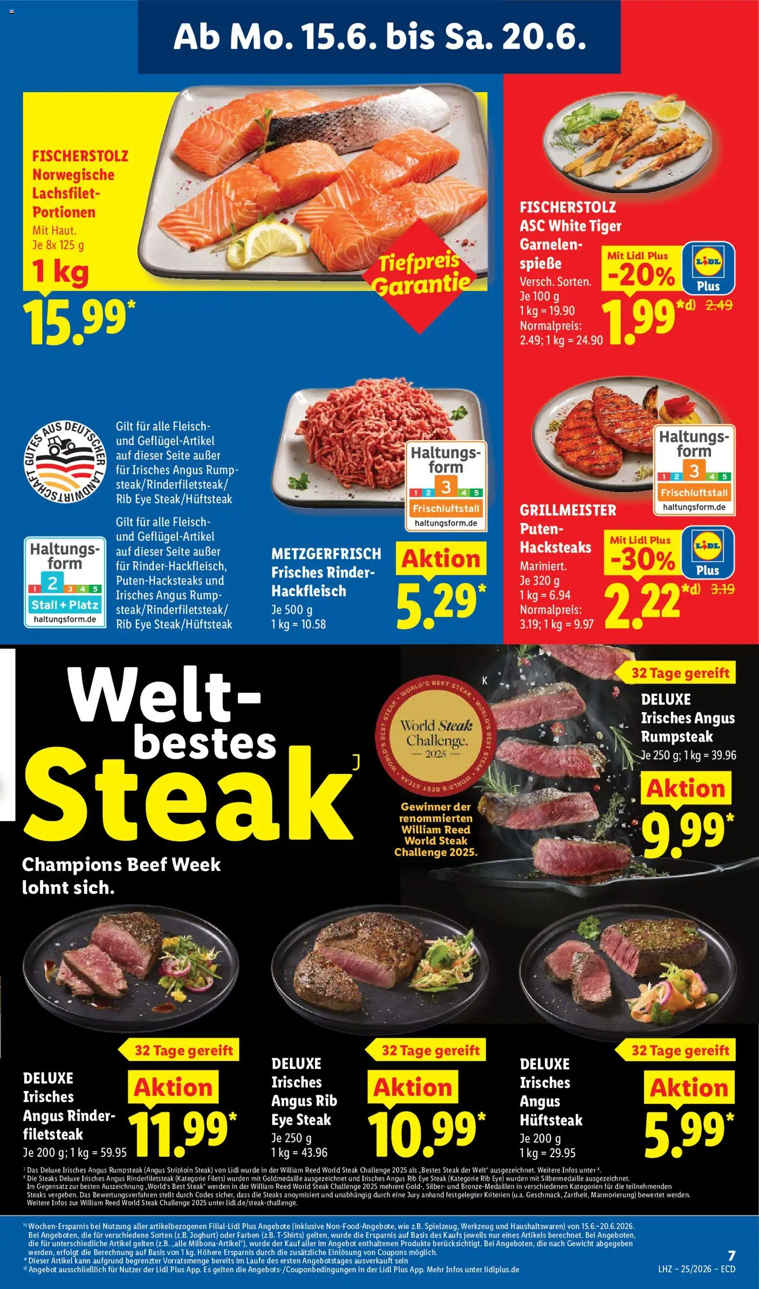 Lidl Prospekt – gültig ab 15.06.2026 | Seite: 15 | Produkte: Rumpsteak, Gewicht, Steak, Hackfleisch