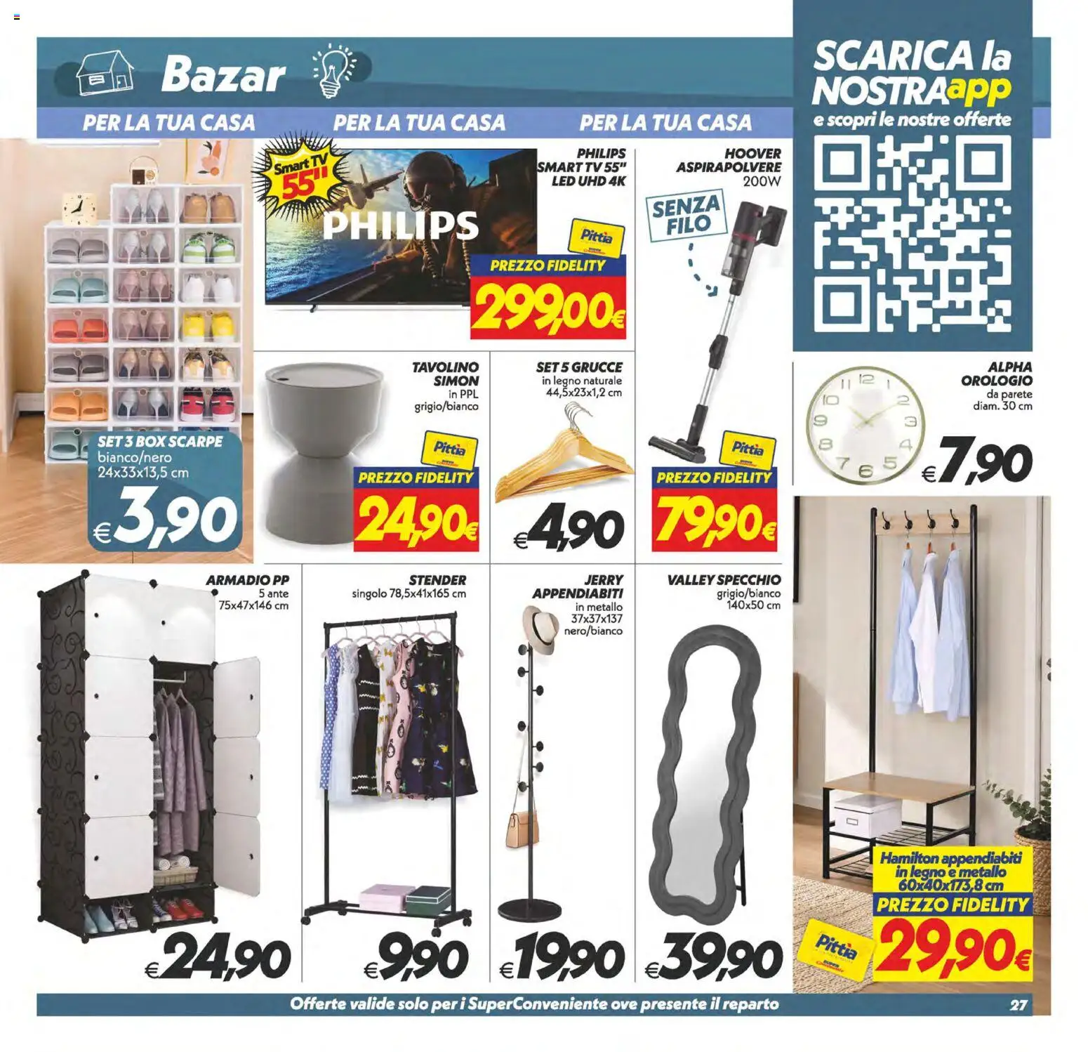 Volantino SuperConveniente del 22/09/2026 | Pagina: 27 | Prodotti: Orologio, TV, Specchio, Grucce