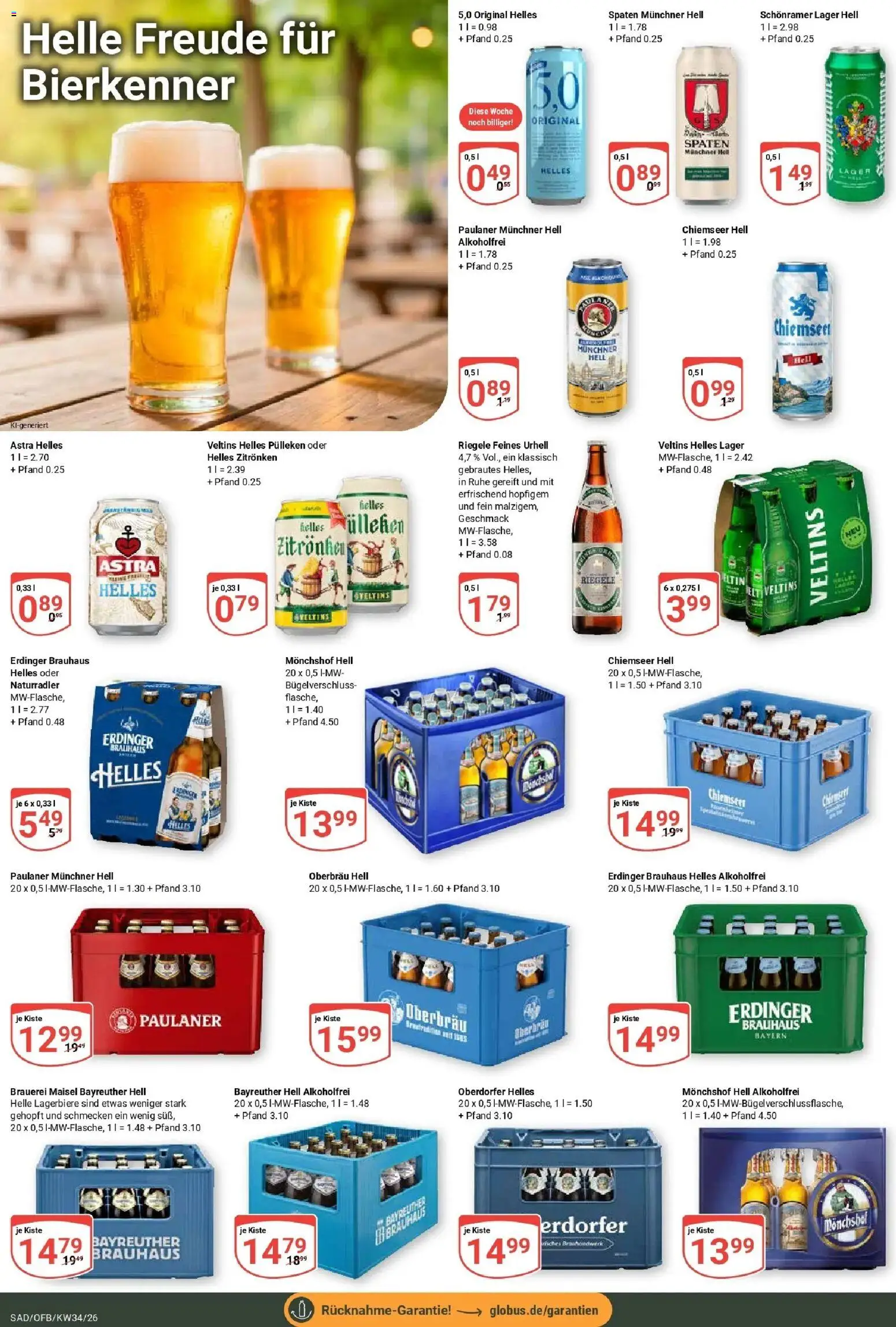 Globus Prospekt Schwandorf (ab 17.08.2026) » Angebote online | Seite: 15 | Produkte: Monchshof, Astra, Paulaner, Veltins