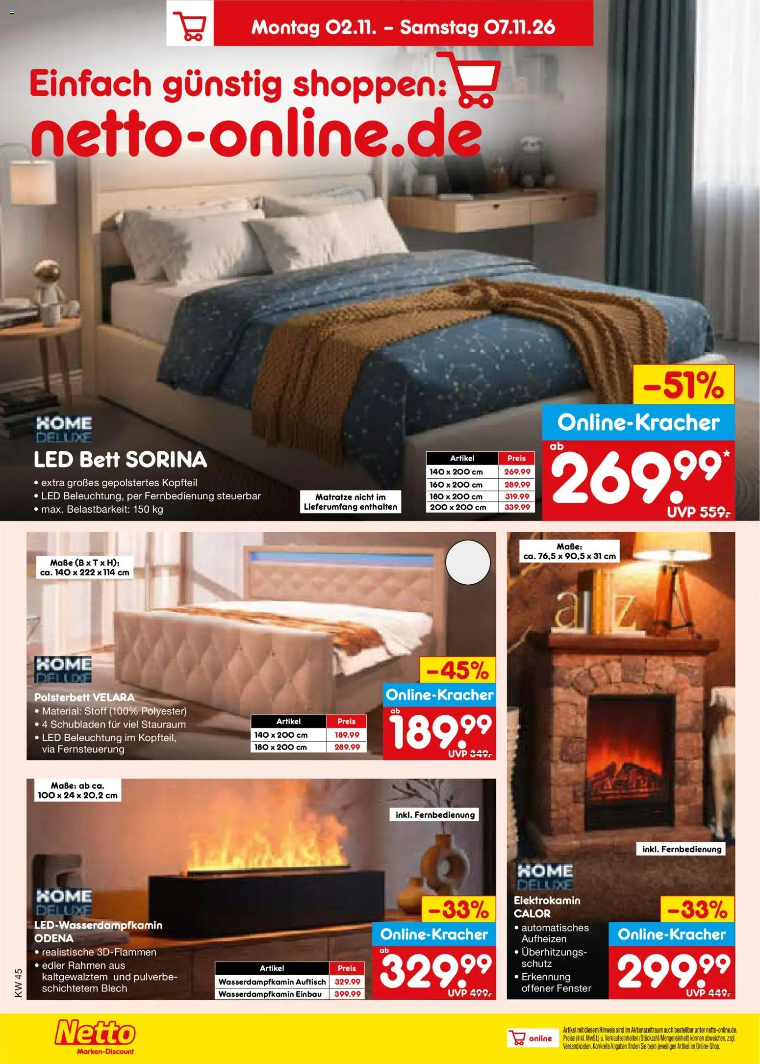 Netto Marken-Discount Prospekt – gültig ab 02.11.2026 | Seite: 64 | Produkte: Bett, Matratze, Polsterbett