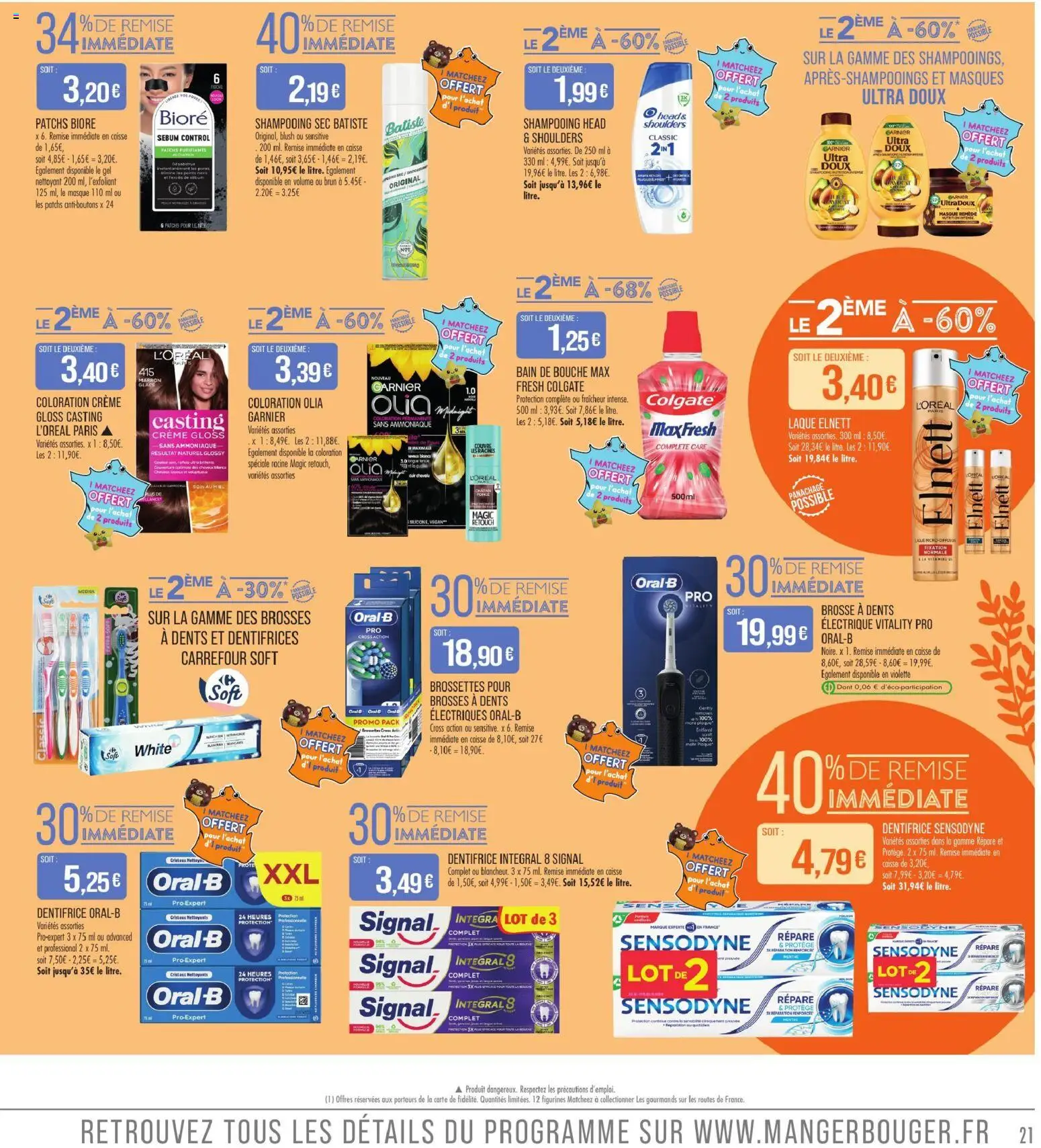 {H1} | Page: 21 | Produits: Shampooing, Couverture, Dentifrice Sensodyne, Thé